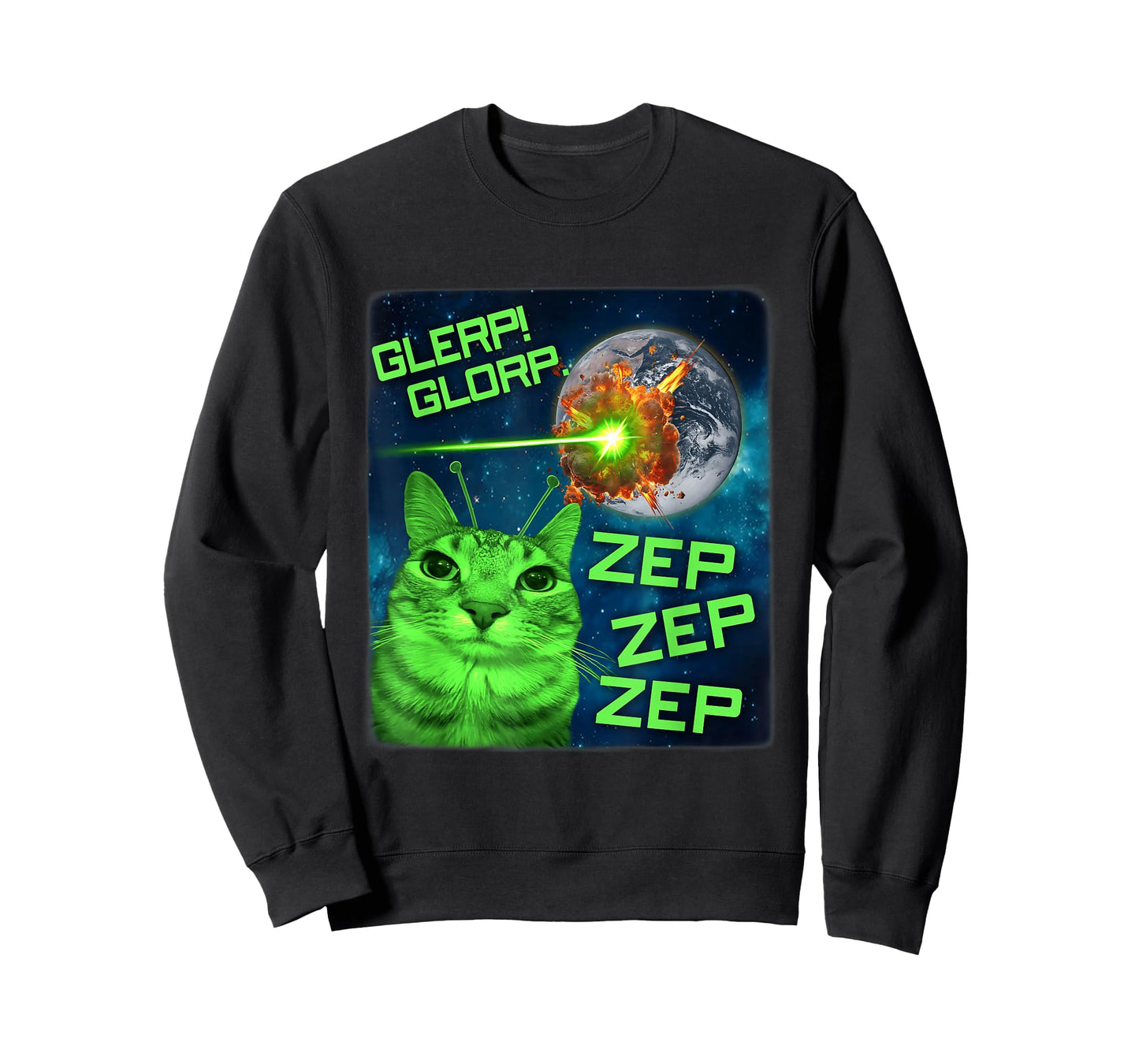 Glerp Glorp Alien Cat Meme Hilarious Stupid Brainrot Genz T-Shirt