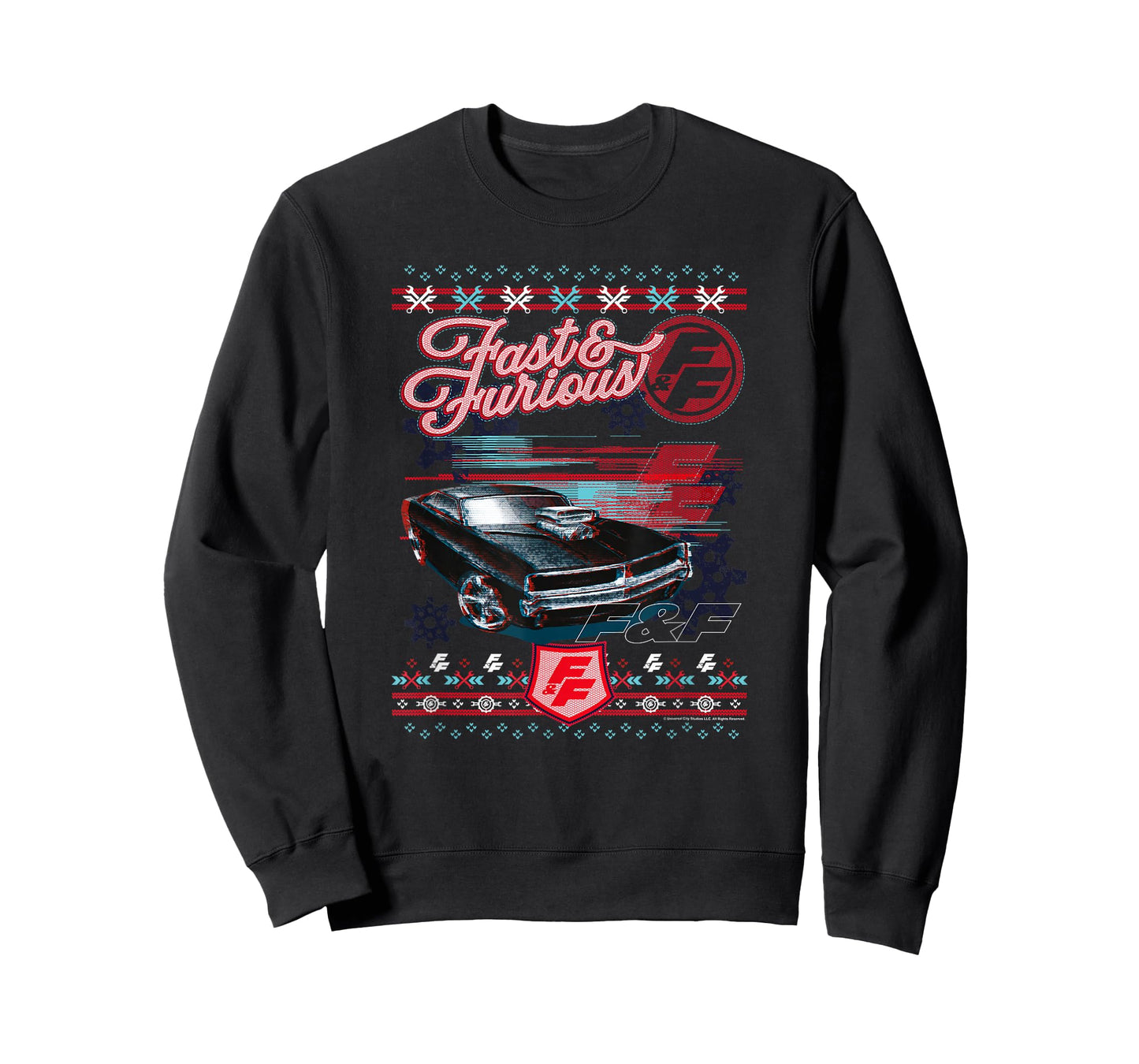 Fast & Furious Ugly Christmas Sweater Car Logo T-Shirt