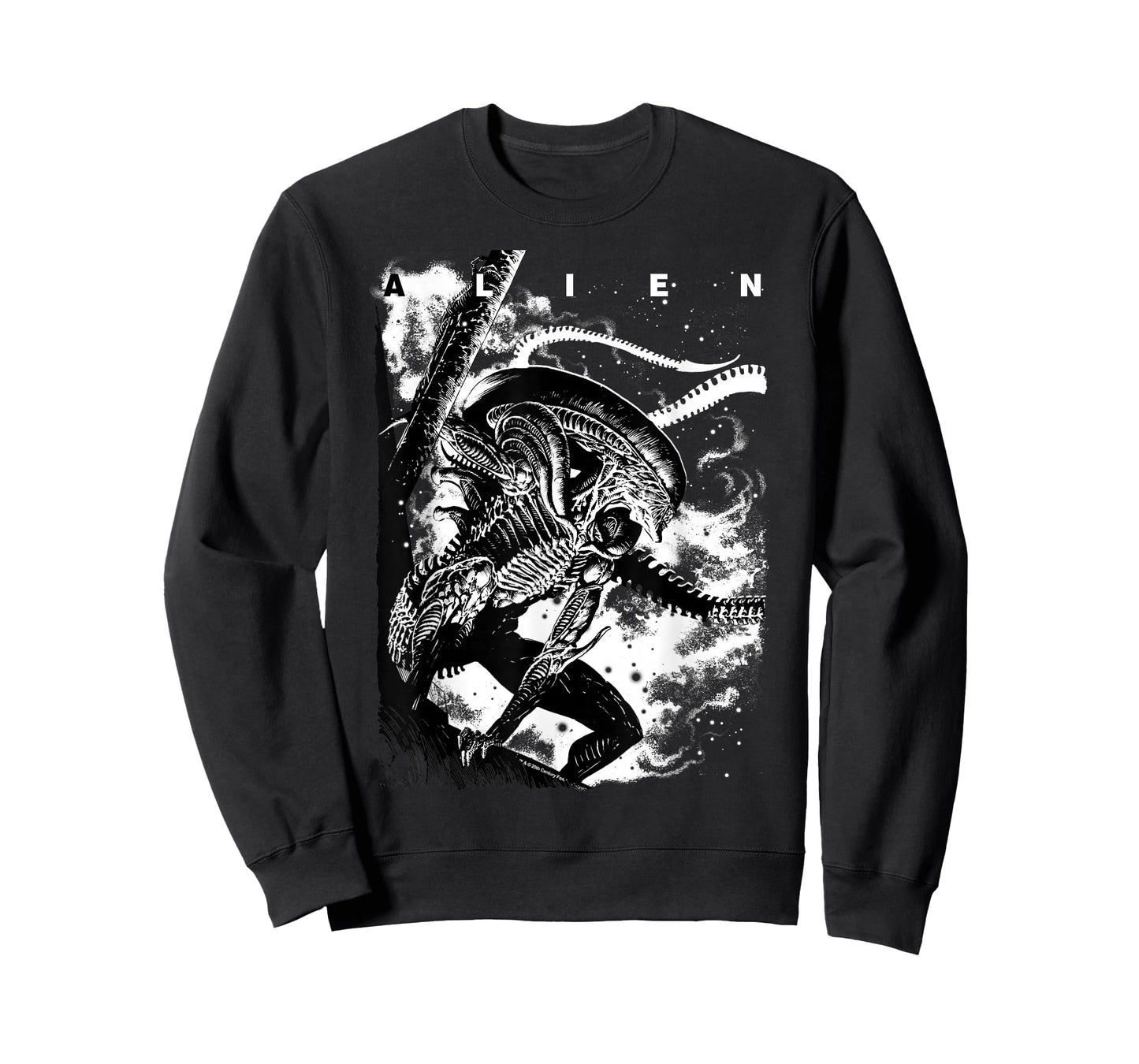 Aliens Iconic Epic Xenomorph In The Dark Big Chest Poster T-Shirt