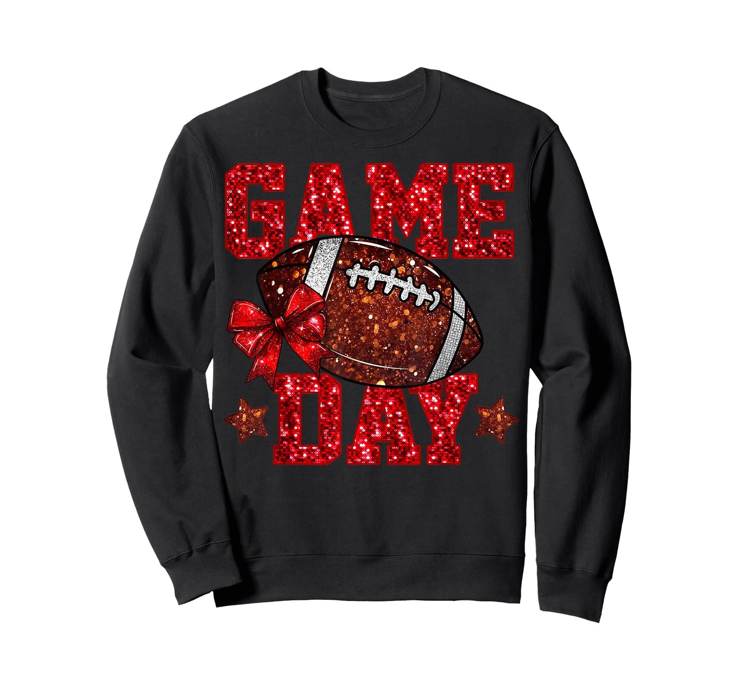 Game Day Football Red Coquette Bow Team Spirit Touchdown T-Shirt