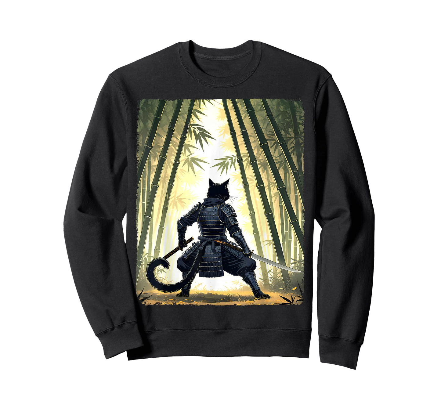 Samurai Cat Warrior Vintage Ukiyo-e Art Japanese Graphic T-Shirt
