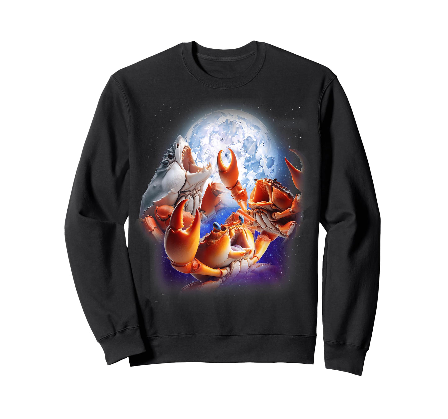 3 Crabs Howling At The Moon Funny Crab Lover Seafood Boil T-Shirt