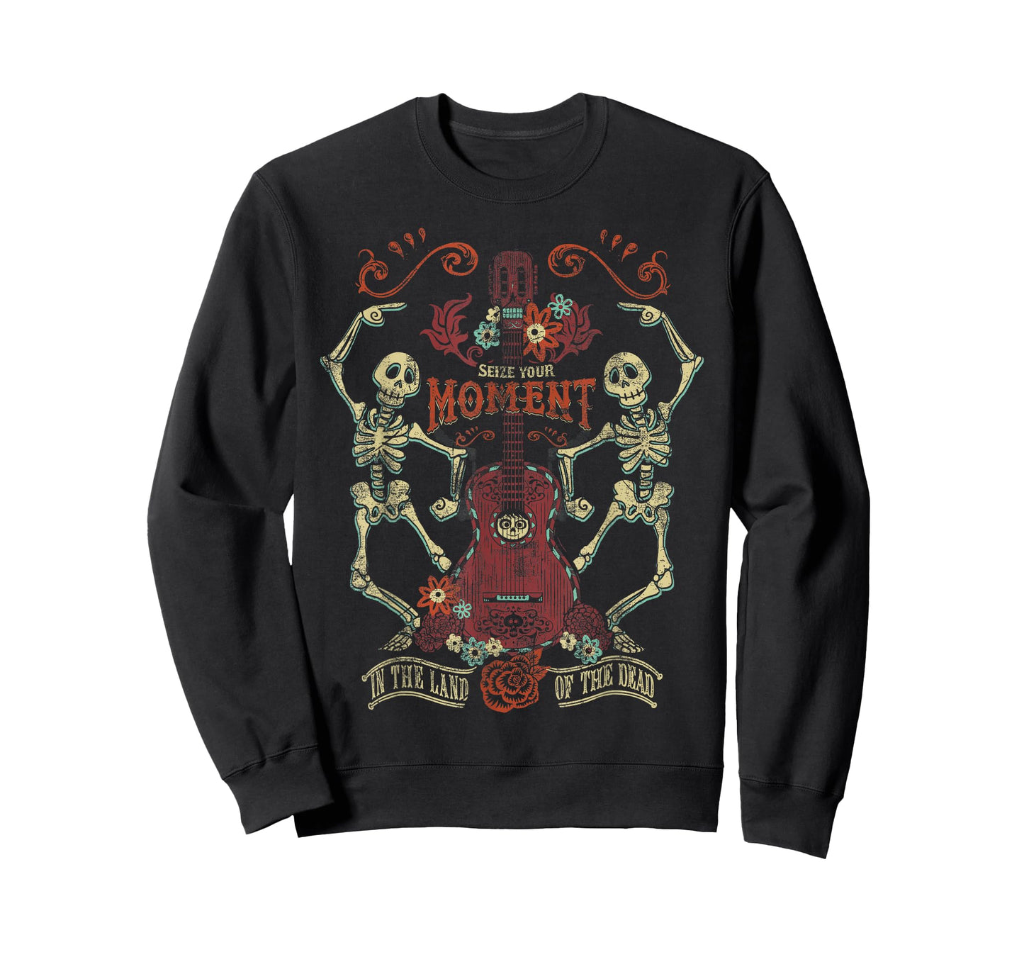 Disney Pixar Coco Seize Your Moment Skeletons & Guitar Logo T-Shirt