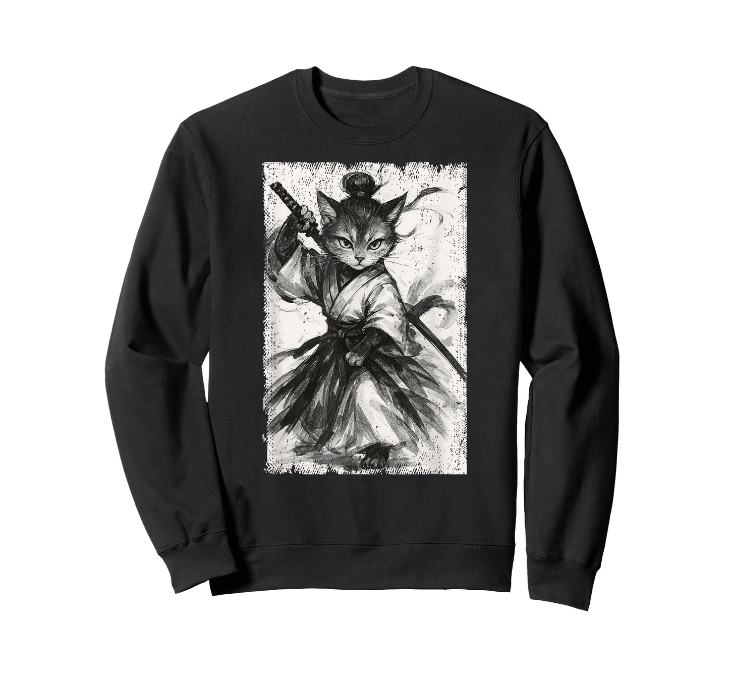 Cat Japanese Samurai Warrior Ninja Japan Mom Dad T-Shirt for Men Women Kids