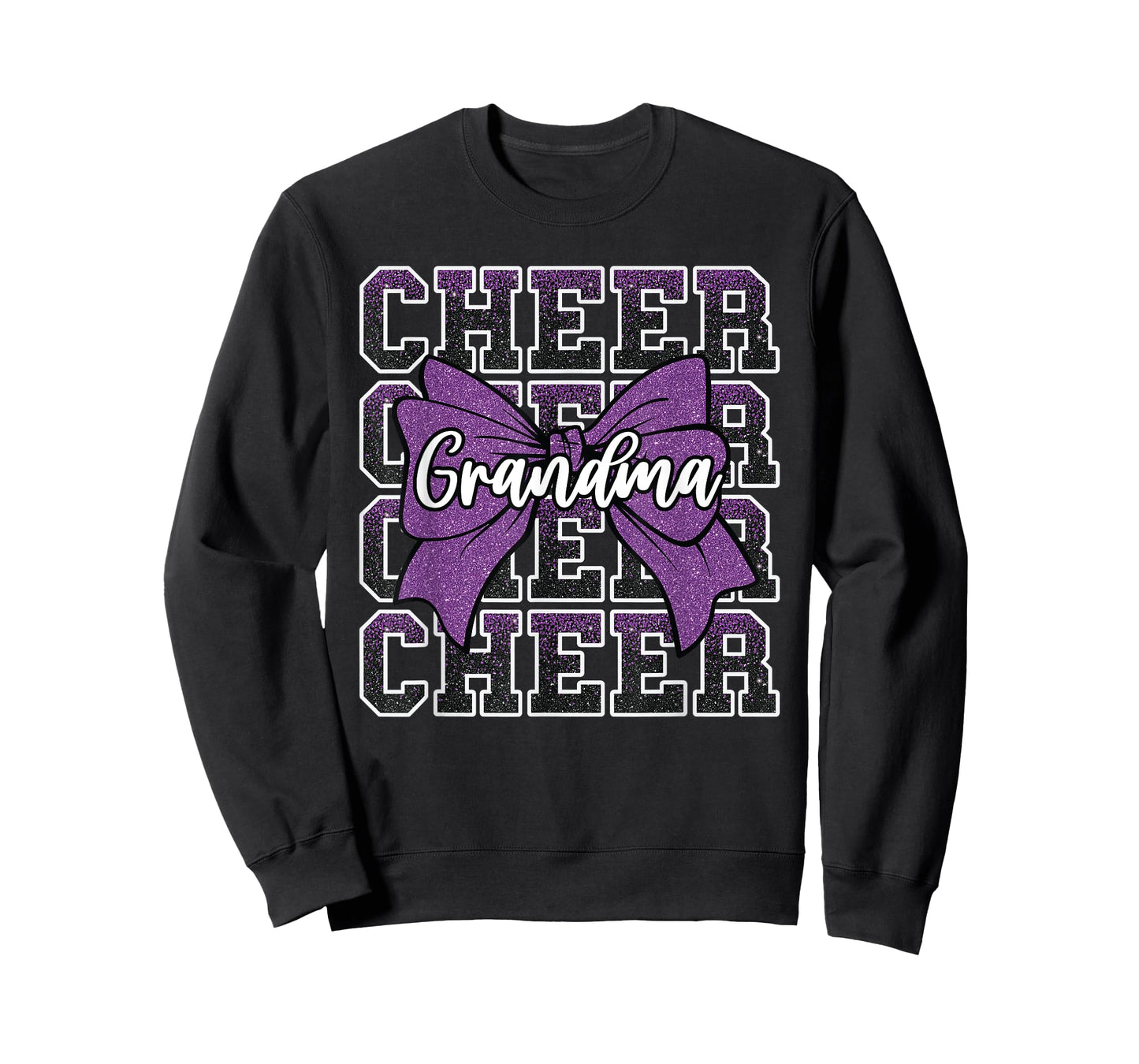 Cheer Grandma Bow Sport Cheerleader Cheerleading Purple T-Shirt