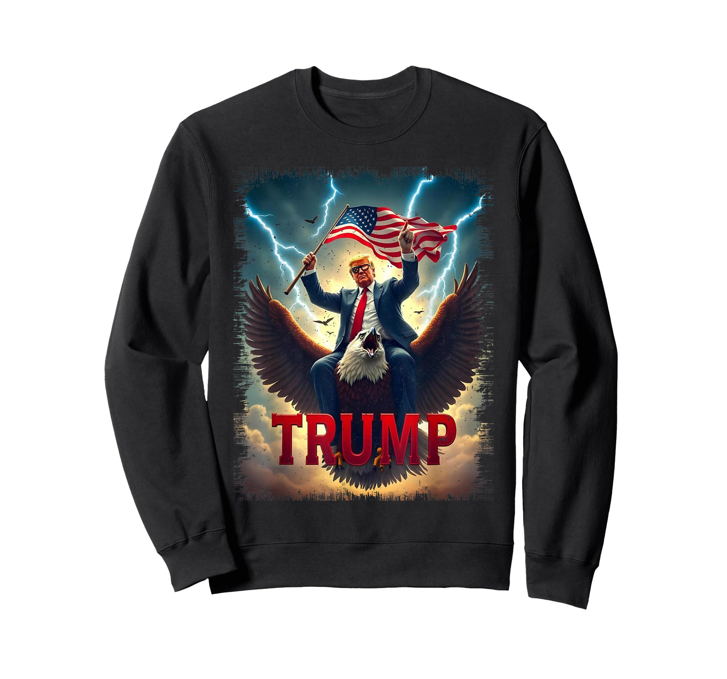 Vintage President Trump Riding an Eagle. Patriotic Political T-Shirt