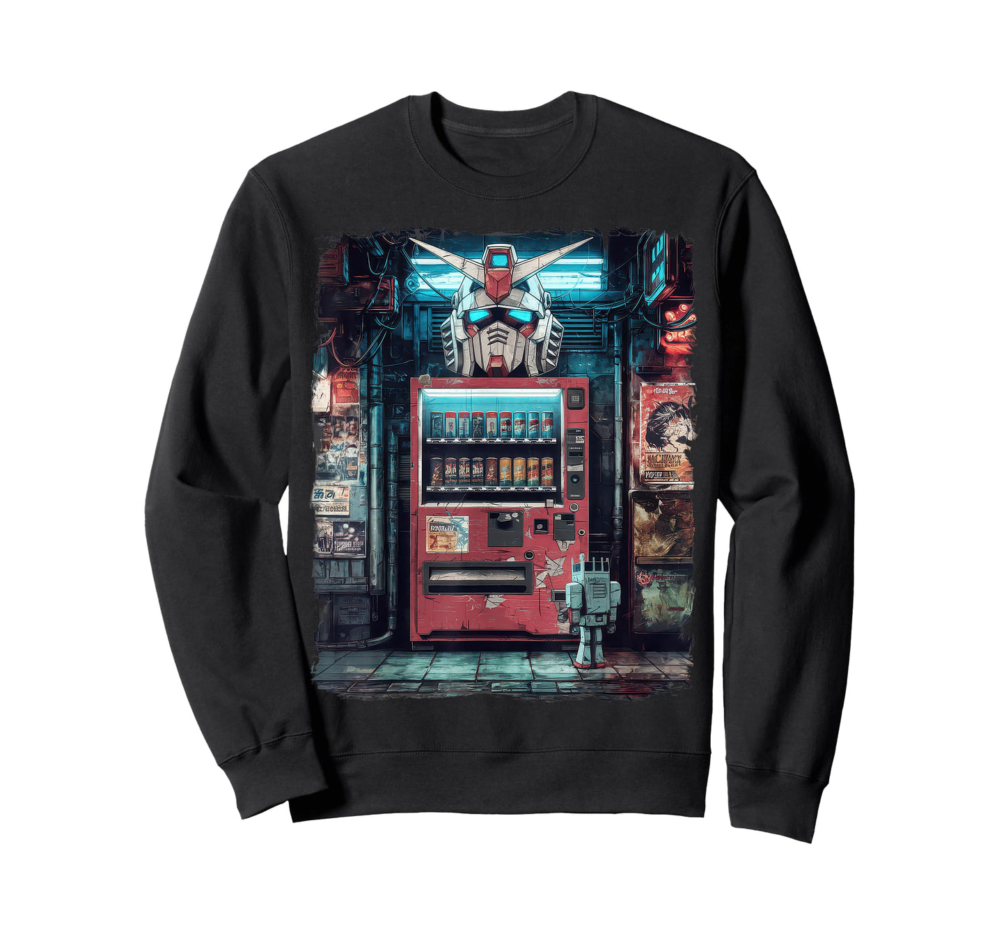 Mecha Tshirt Japanese Mecha Robot Head Anime Art Ukiyo-E T-Shirt