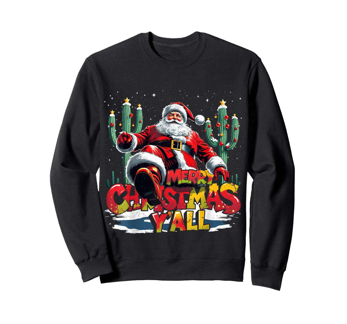 Merry Christmas Y’All Santa Western Holiday T-Shirt