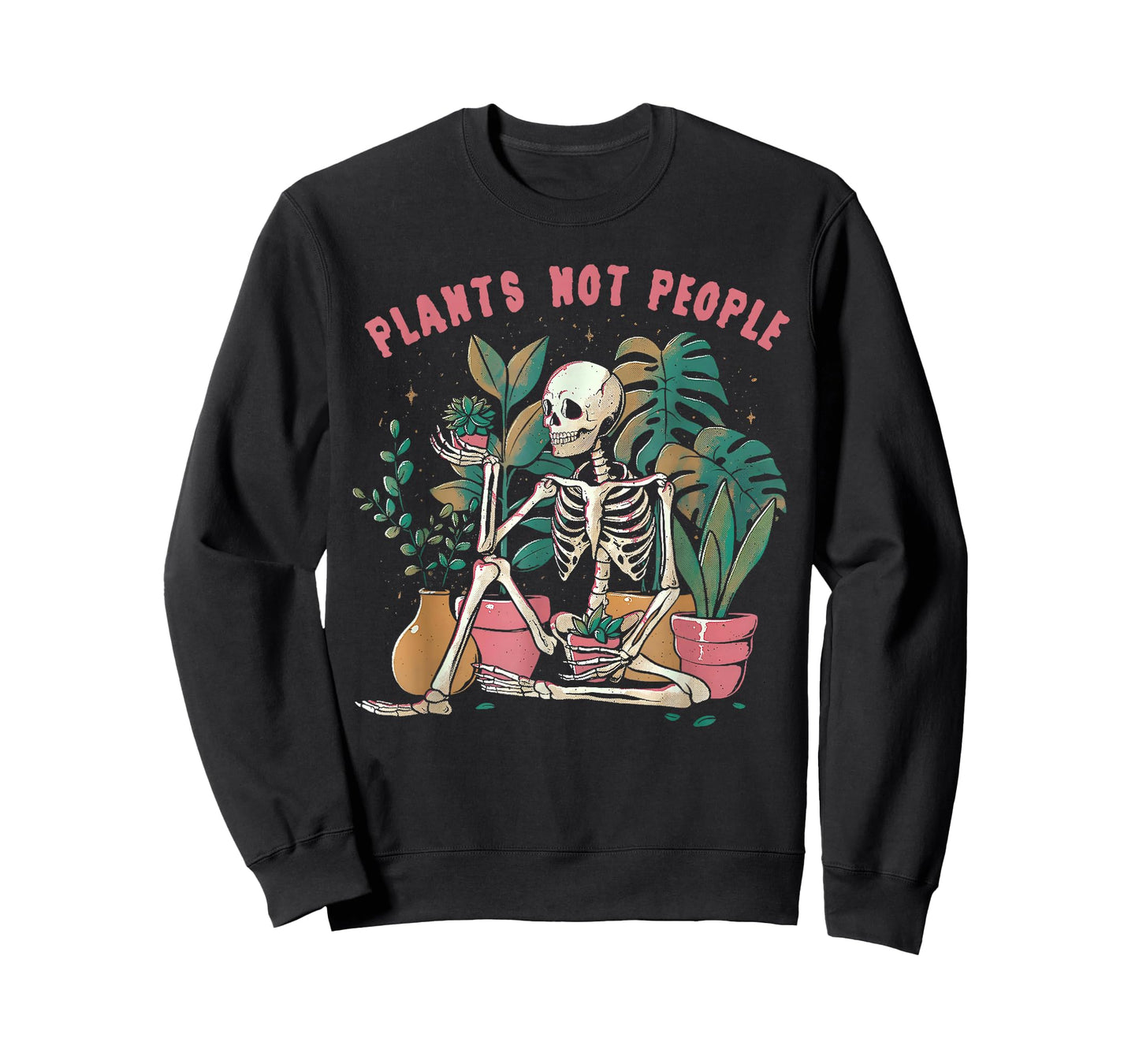 Plants Not People Skeleton Spooky Season Happy Halloween T-Shirt