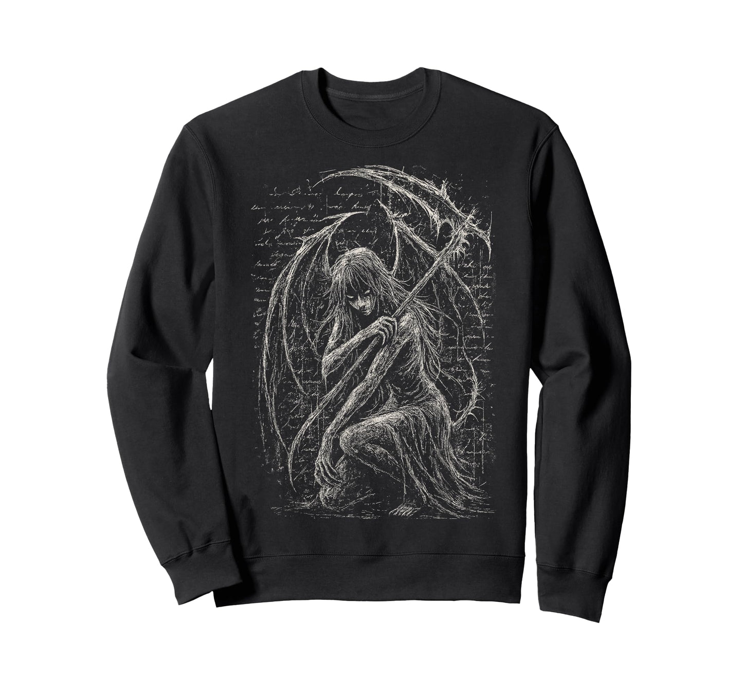Goth Demon Angel Dark Fallen Scythe Horror Hell Aesthetic T-Shirt