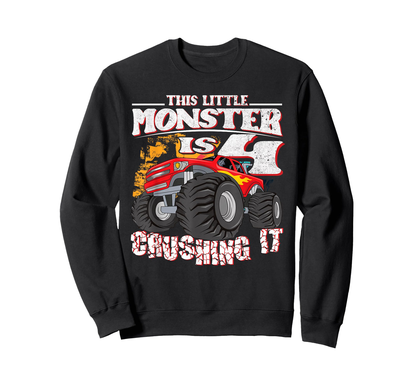4th Birthday Kids This Little Monster Truck T-Shirt