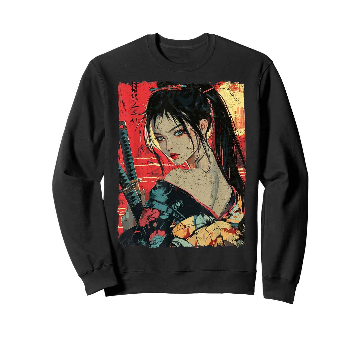 Samurai Warrior Waifu Girl Japanese Ukiyo-e Manga Samurai T-Shirt