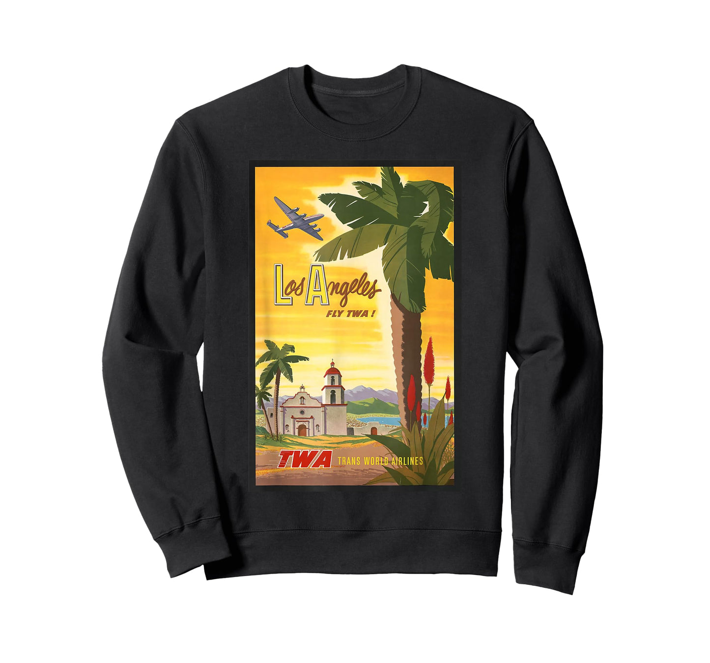 Los Angeles Fly TWA Retro Vintage Poster Design T-Shirt