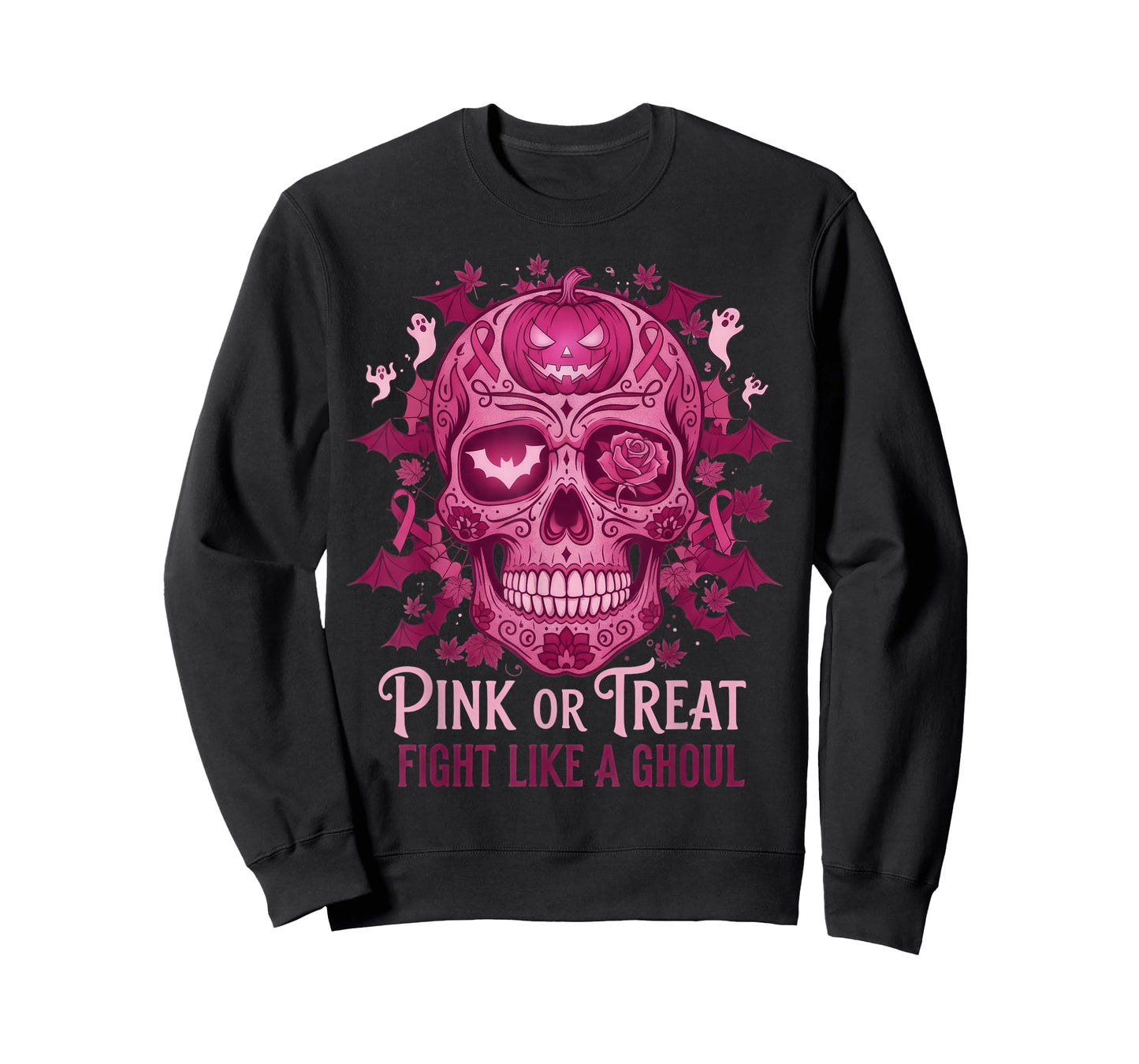 October Pink, Halloween Breast Cancer Awareness Ribbon T-Shirt