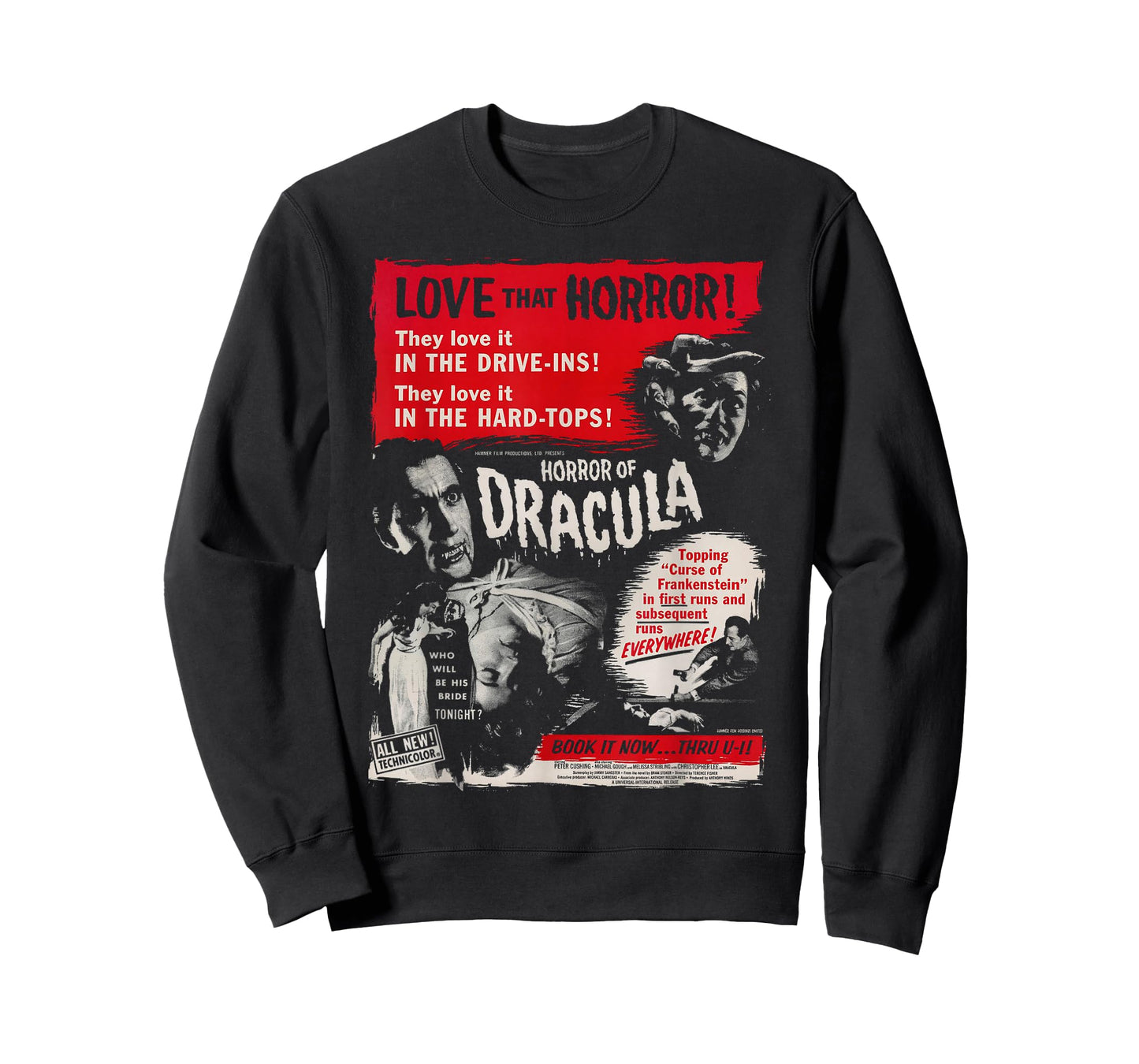 Love That Horror of Dracula Movie Poster Art Christopher Lee T-Shirt