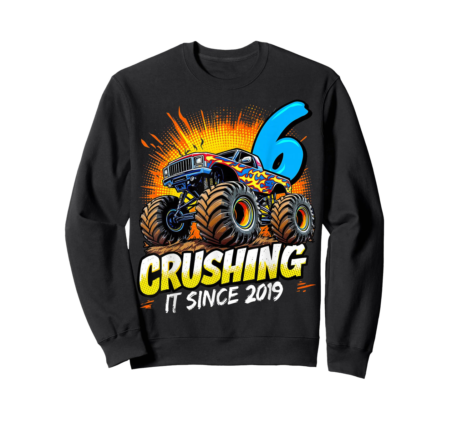 Birthday Monster Truck 6 year Old Boys 6th Party Born 2019 T-Shirt