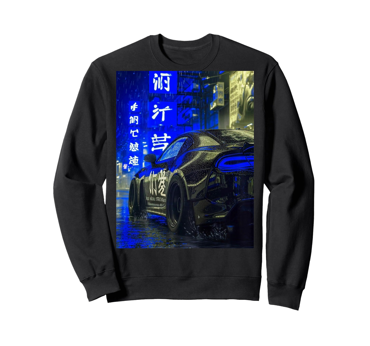 JDM Japan Drifting Tuning Car Tokyo at Night On The Back T-Shirt
