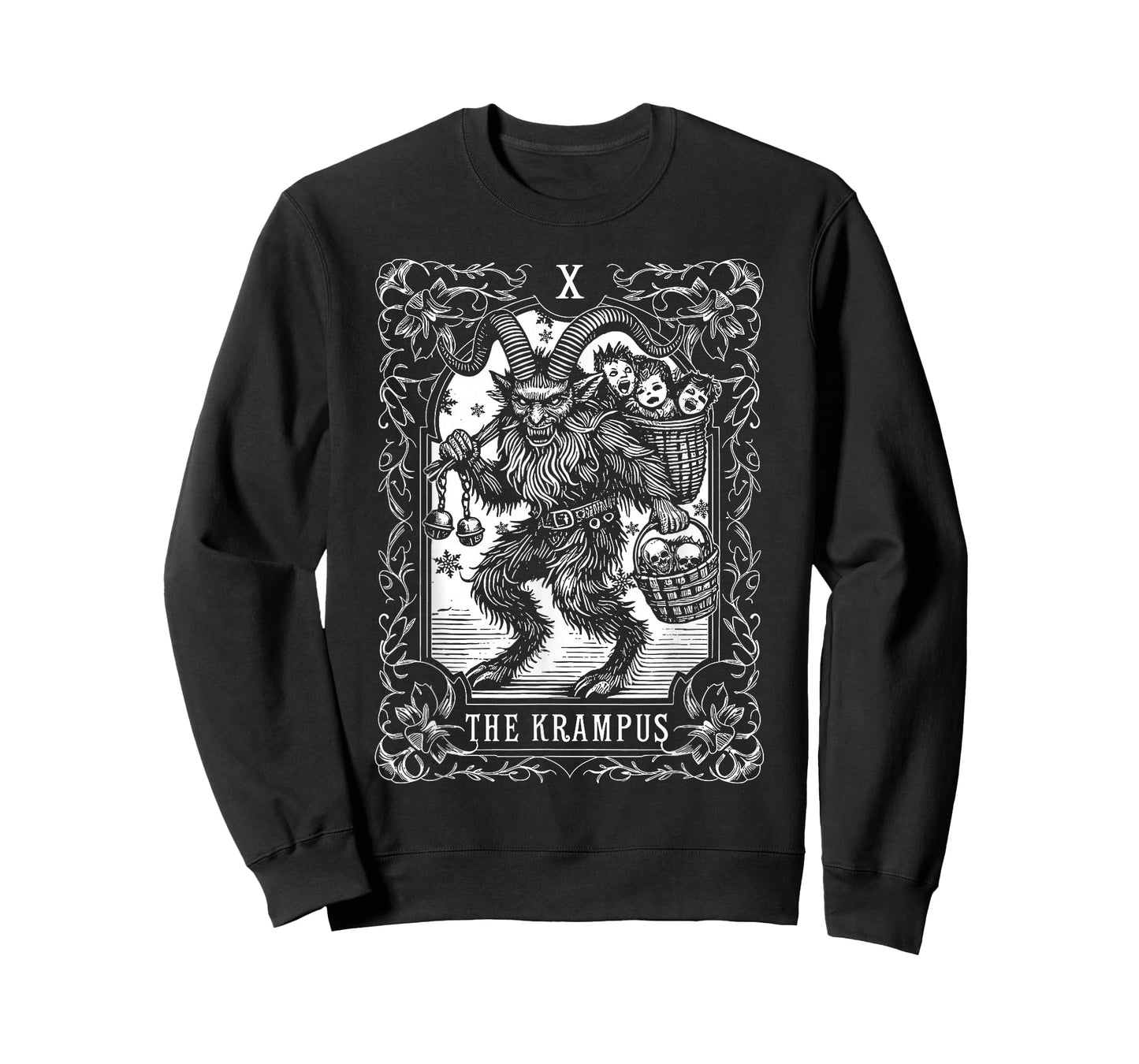Funny Vintage The Krampus Tarot Card Gothic Merry Christmas T-Shirt