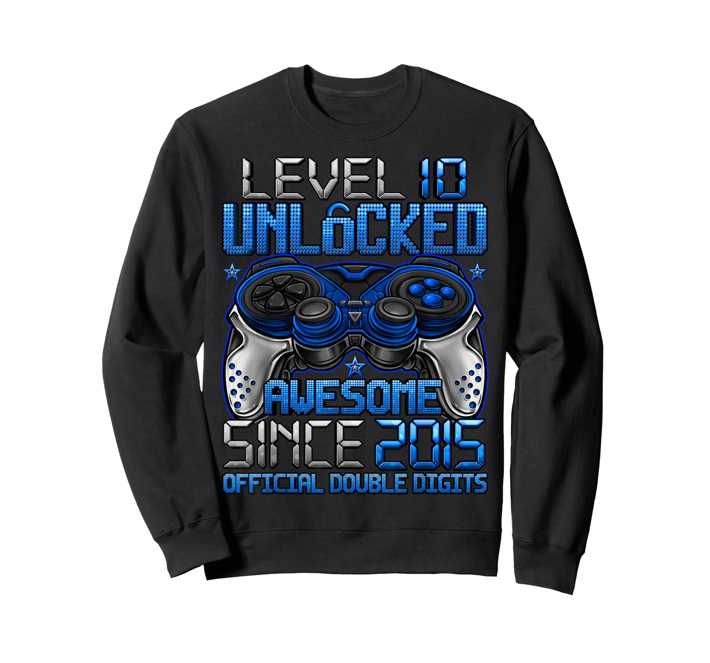 Official Double Digits Level 10 Unlocked 10th Birthday Boy T-Shirt