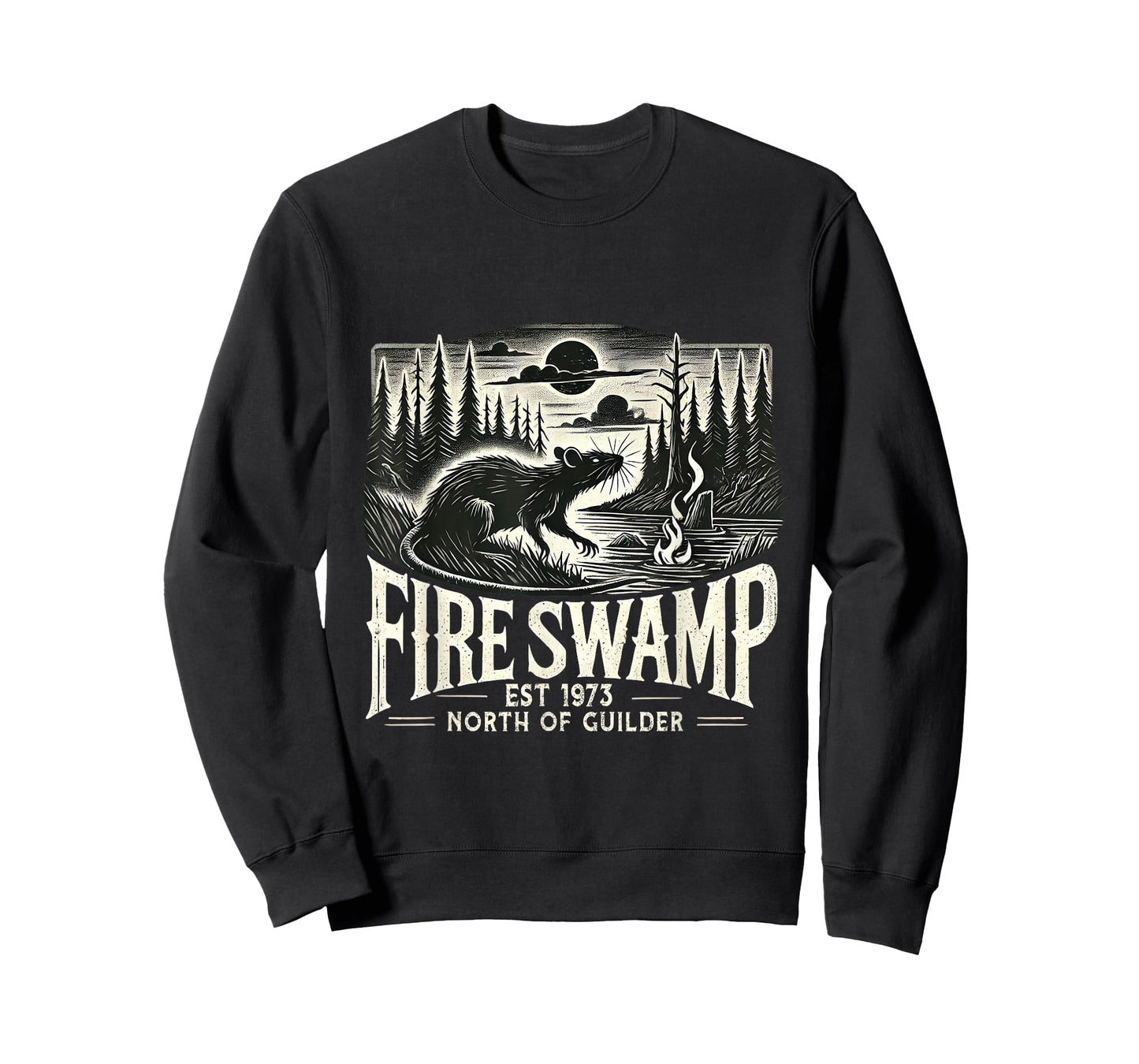 Fantasy Fire Swamp Adventure Retro Wilderness T-Shirt