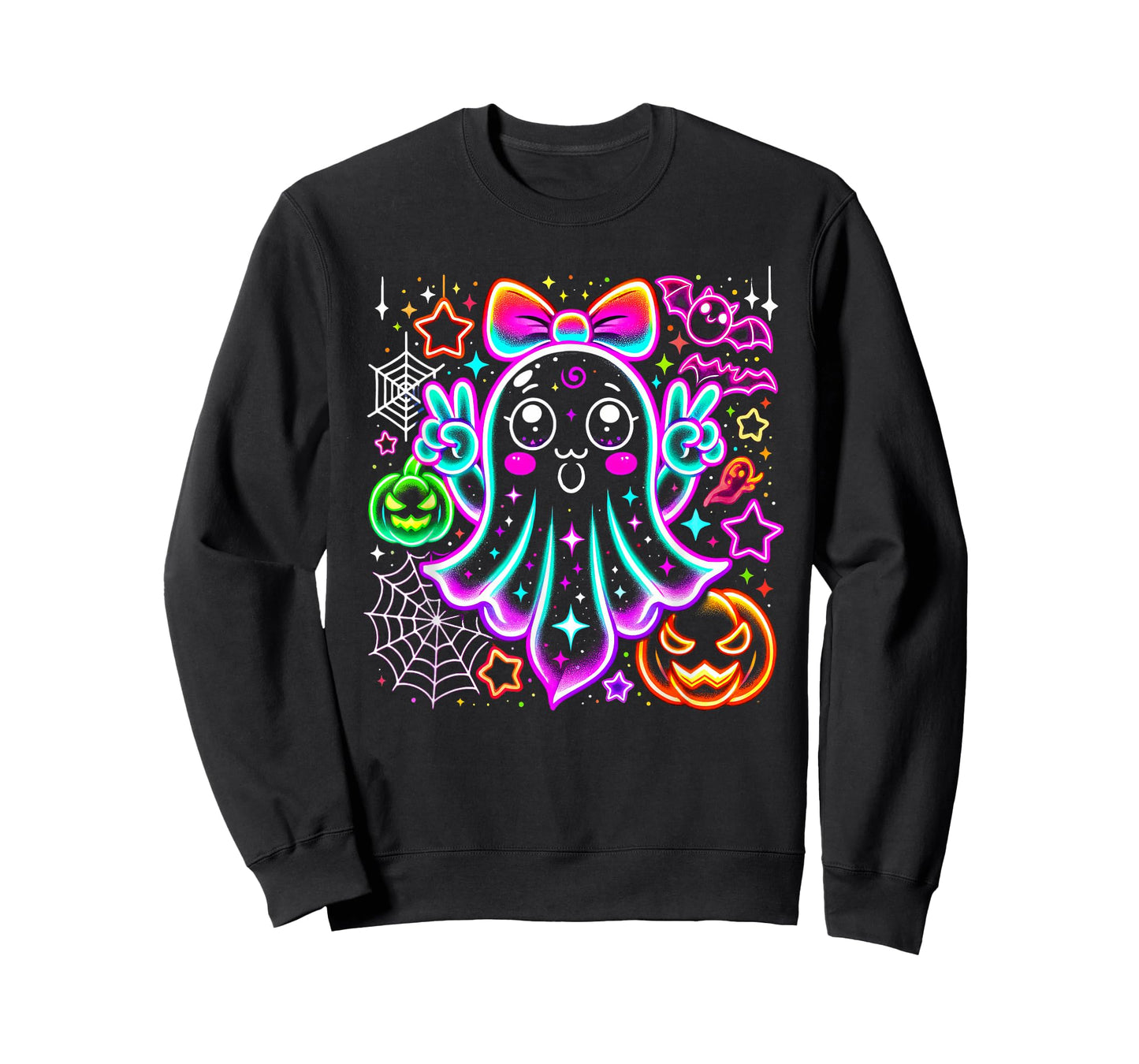 Cute Ghost Halloween Spooky Season Pumpkin T-Shirt