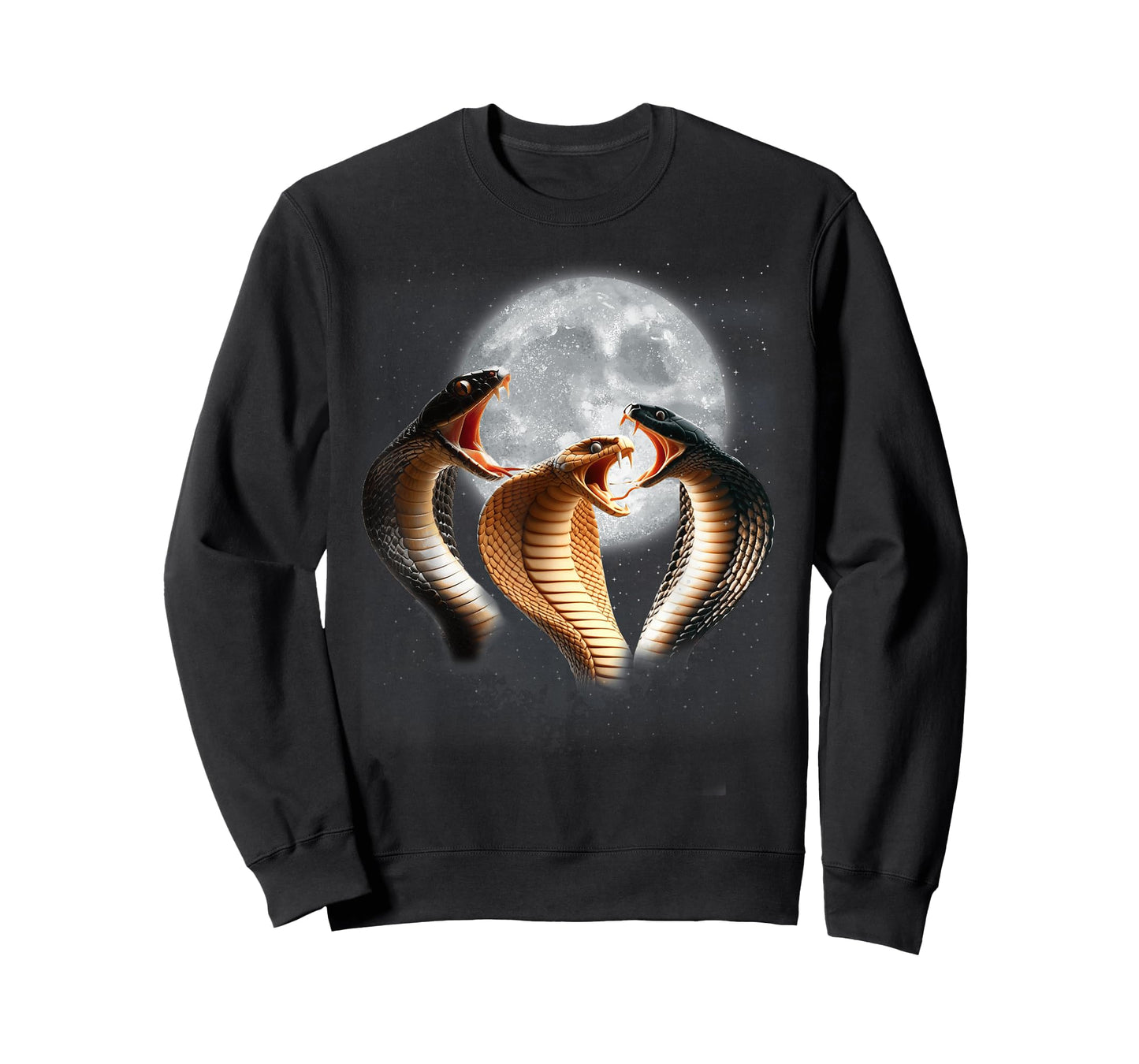 3 King Cobra Snakes Howling At The Moon Funny Venom Snake T-Shirt