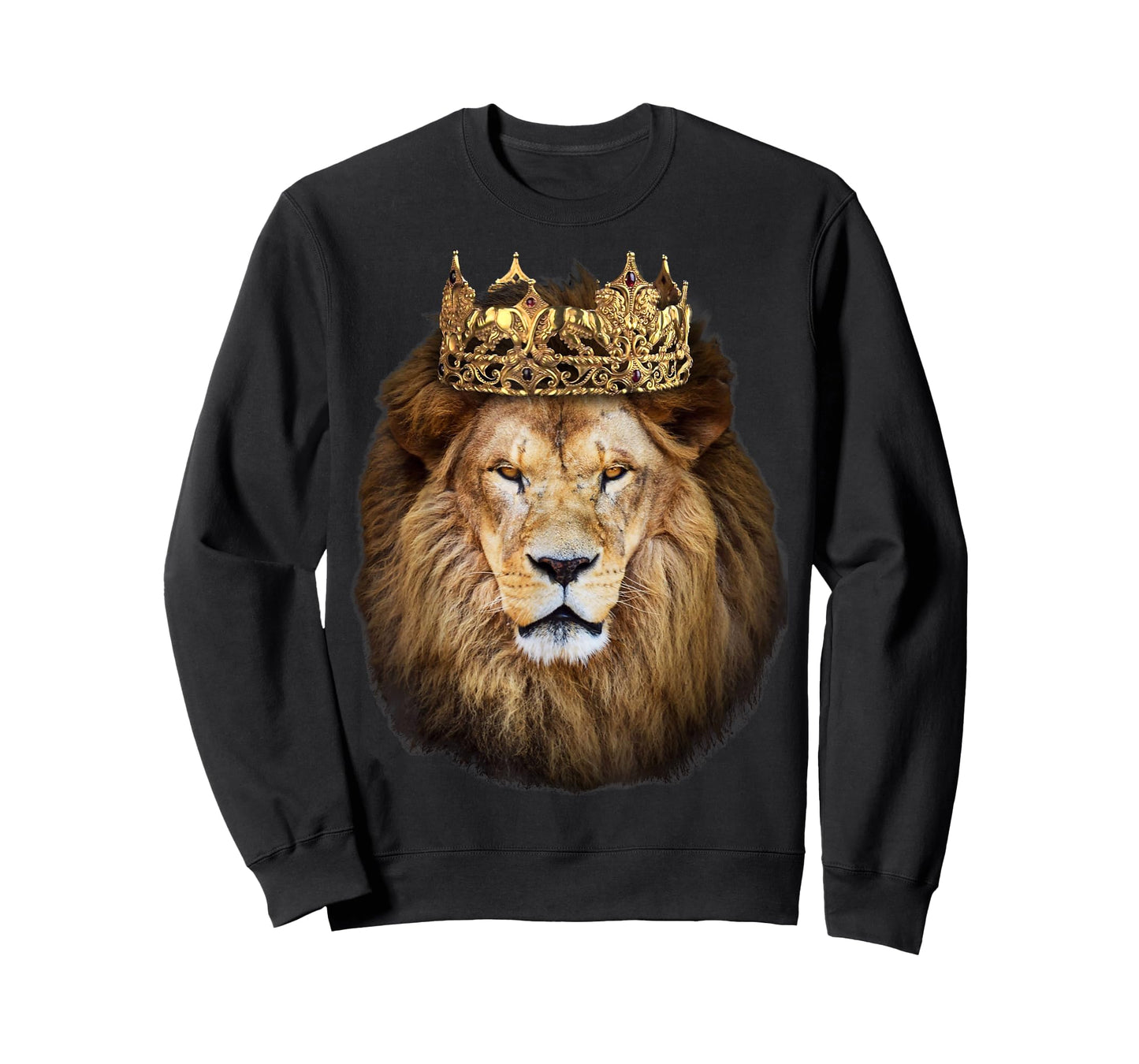 Lion Head Golden Crown Art Canvas King T shirt T-Shirt