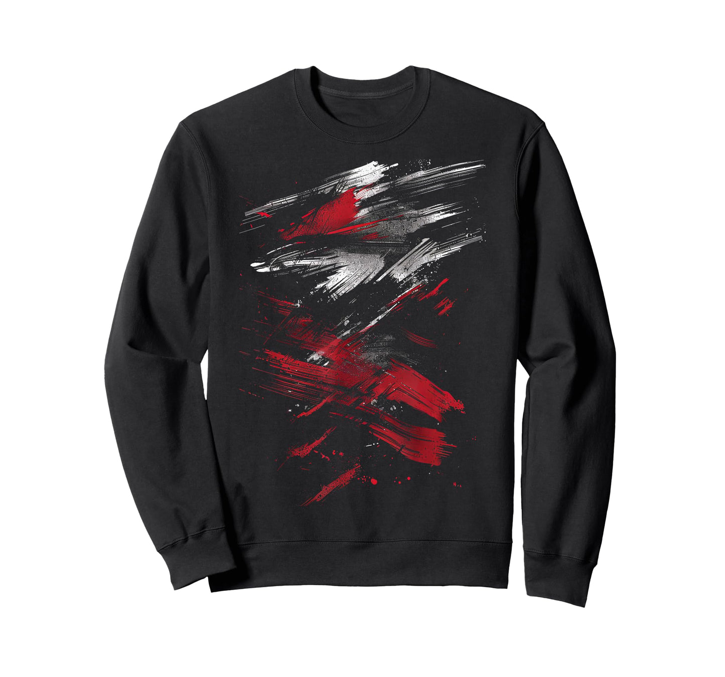 Red and Black Dynamic Splatter Graphic T-Shirt