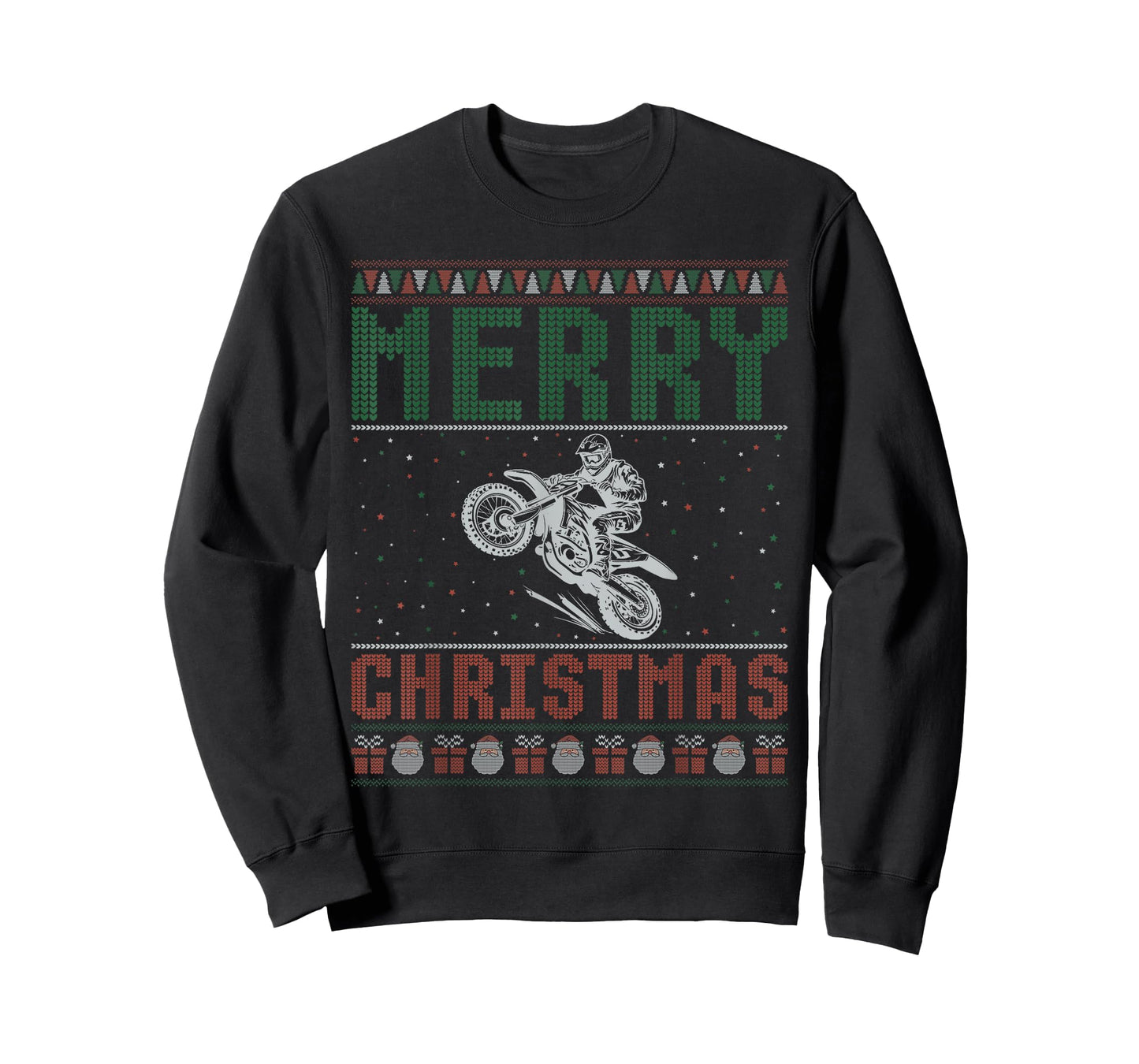 Dirt Bike Design Ugly Christmas Sweater Family Matching T-Shirt