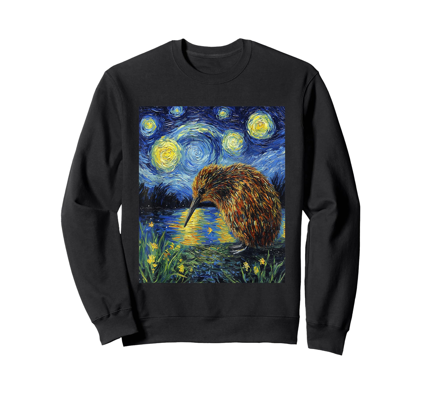 Funny Kiwi Bird - Van Gogh Style - Starry Night Graphic T-Shirt