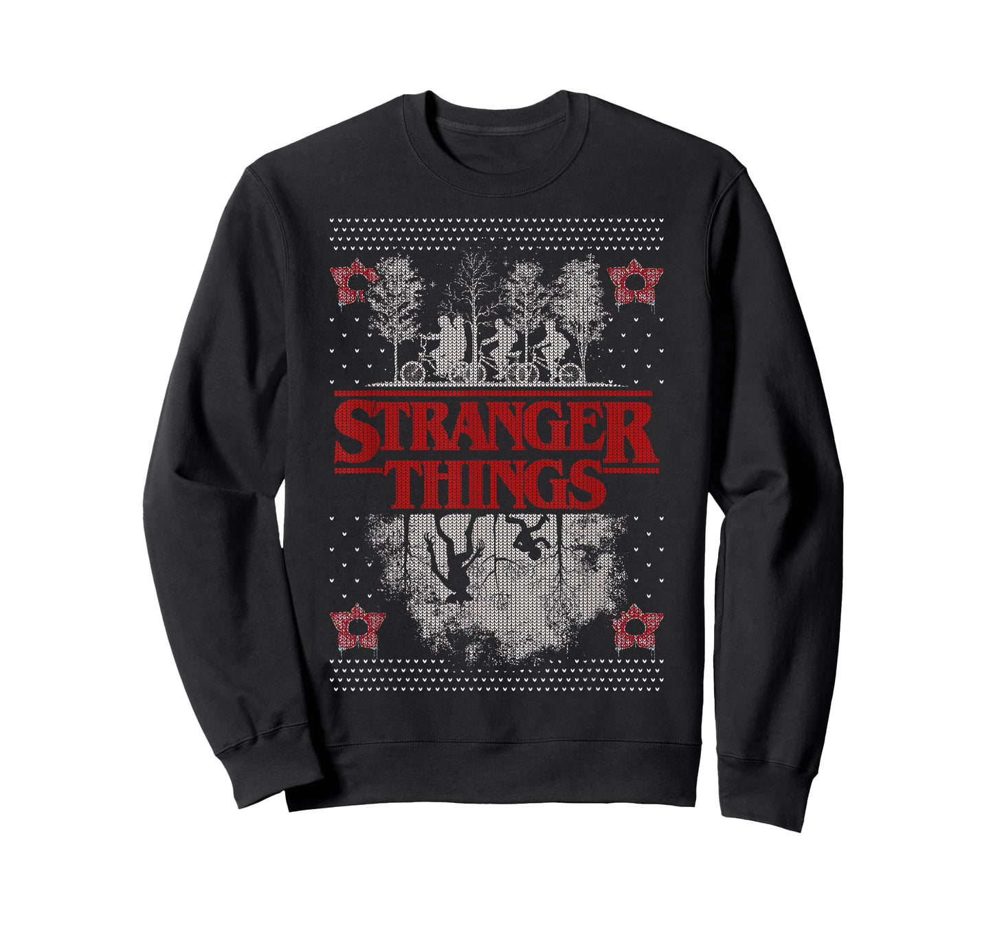 Netflix Stranger Things Ugly Christmas Sweater Style T-Shirt