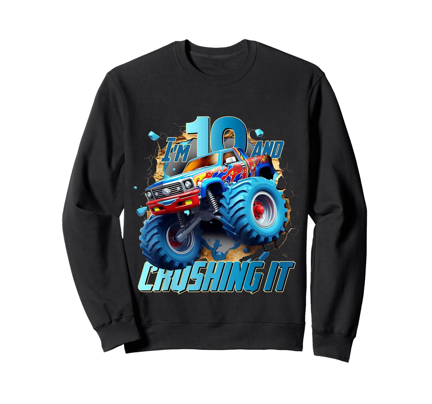 I'm Crushing it Monster Truck 10 Year Old Boys 10th Birthday T-Shirt