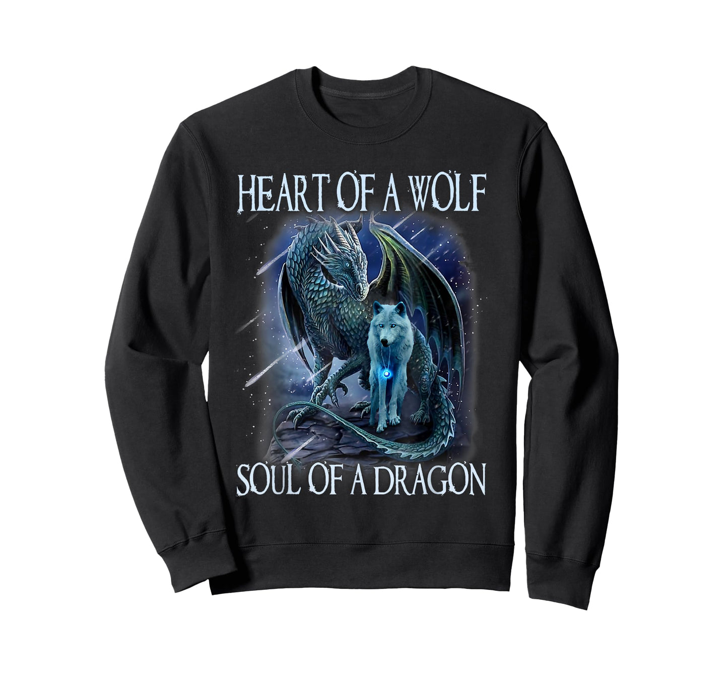 Heart of Wolf Soul of A Dragon - Cool Dragon - Wolf Warrior T-Shirt