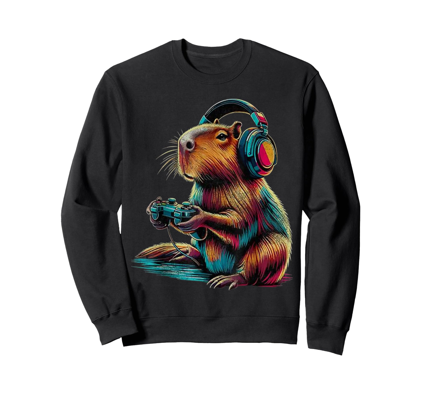 Gaming Capybara Cool Gamer Capy Rodent Men Boys Kids Youth T-Shirt