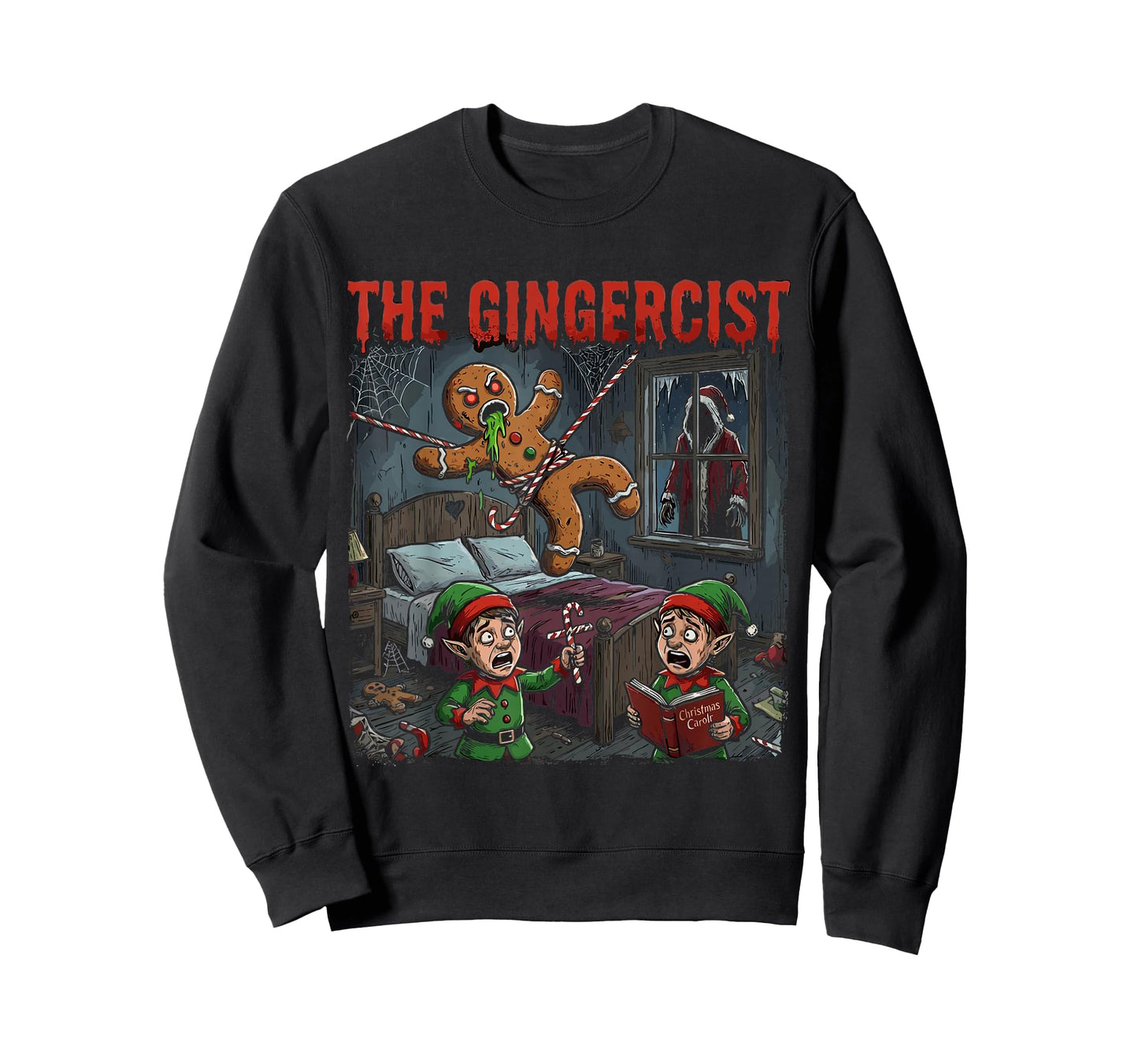 Horror Movie Christmas Festive Slasher Candy Cane Menace T-Shirt