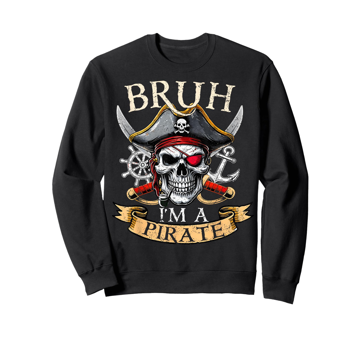 Funny Halloween Bruh I'm A Pirate Skull Costume Kids Boy Men T-Shirt