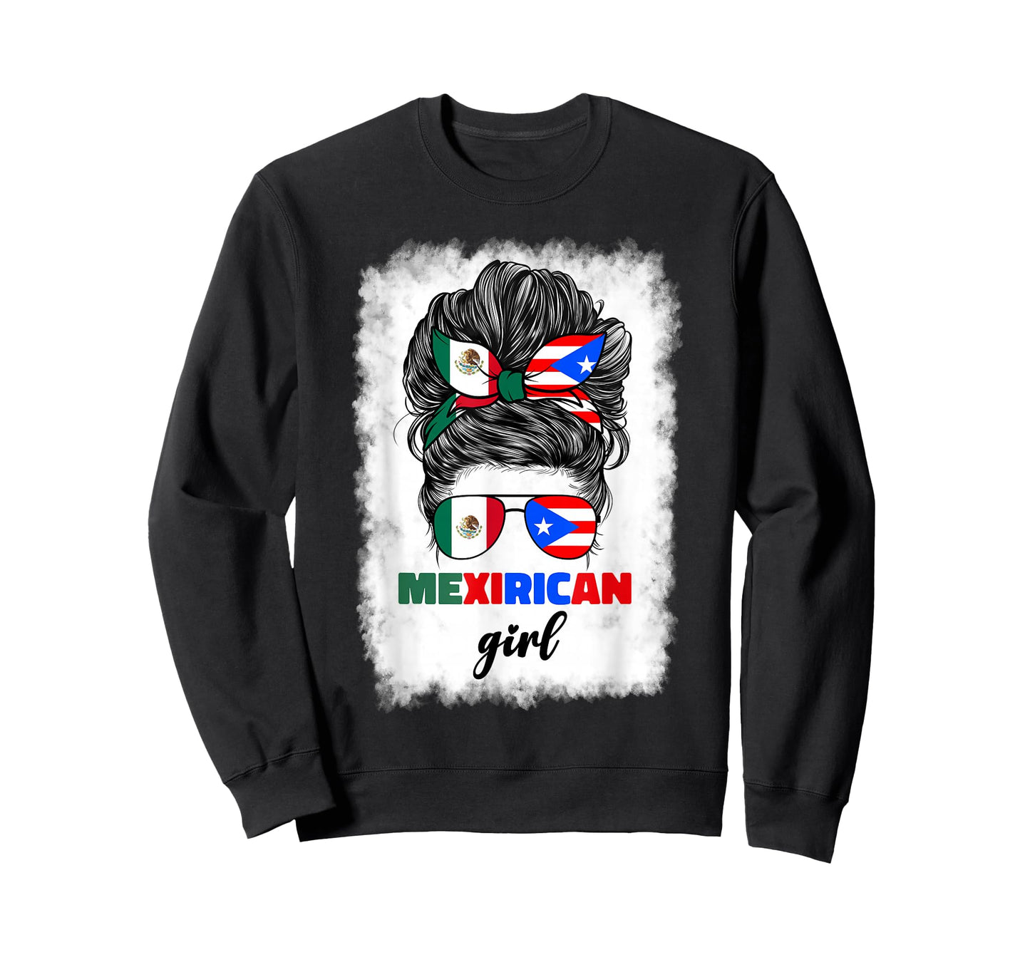 Mexirican Girl Mix Half Mexican and Puerto Rican Rico Flag T-Shirt