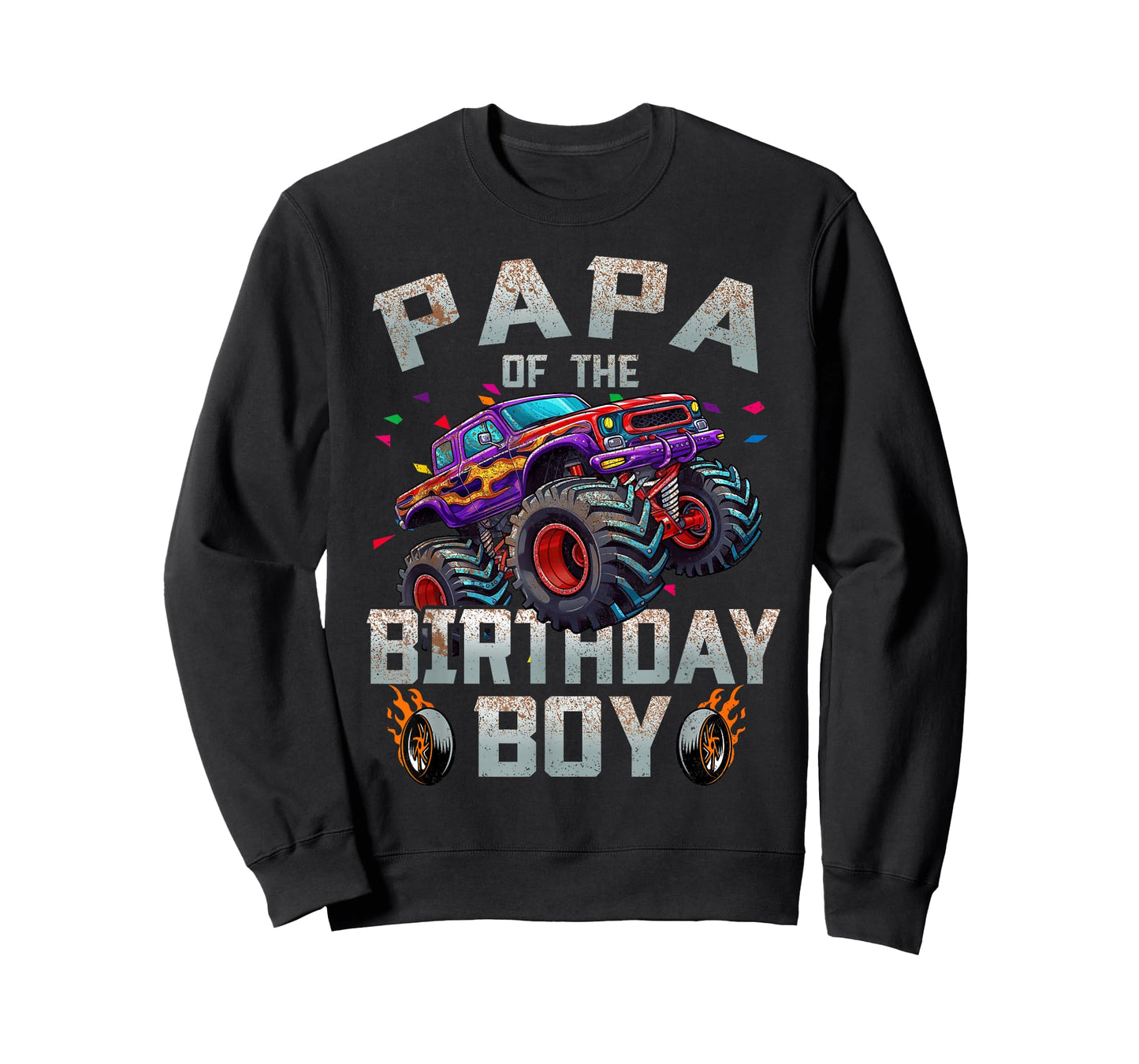 Papa Of The Birthday Boy Monster Truck Family T-Shirt
