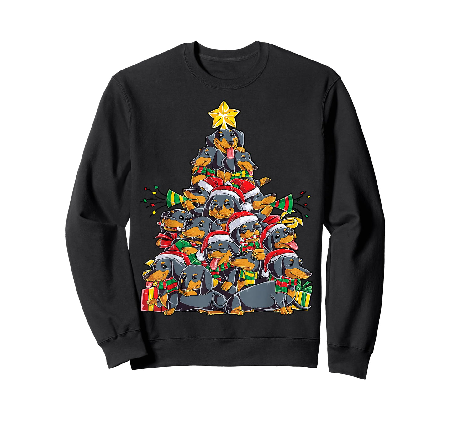 Dachshund Christmas Tree Dog Santa Xmas Boys Girls Dogmas T-Shirt
