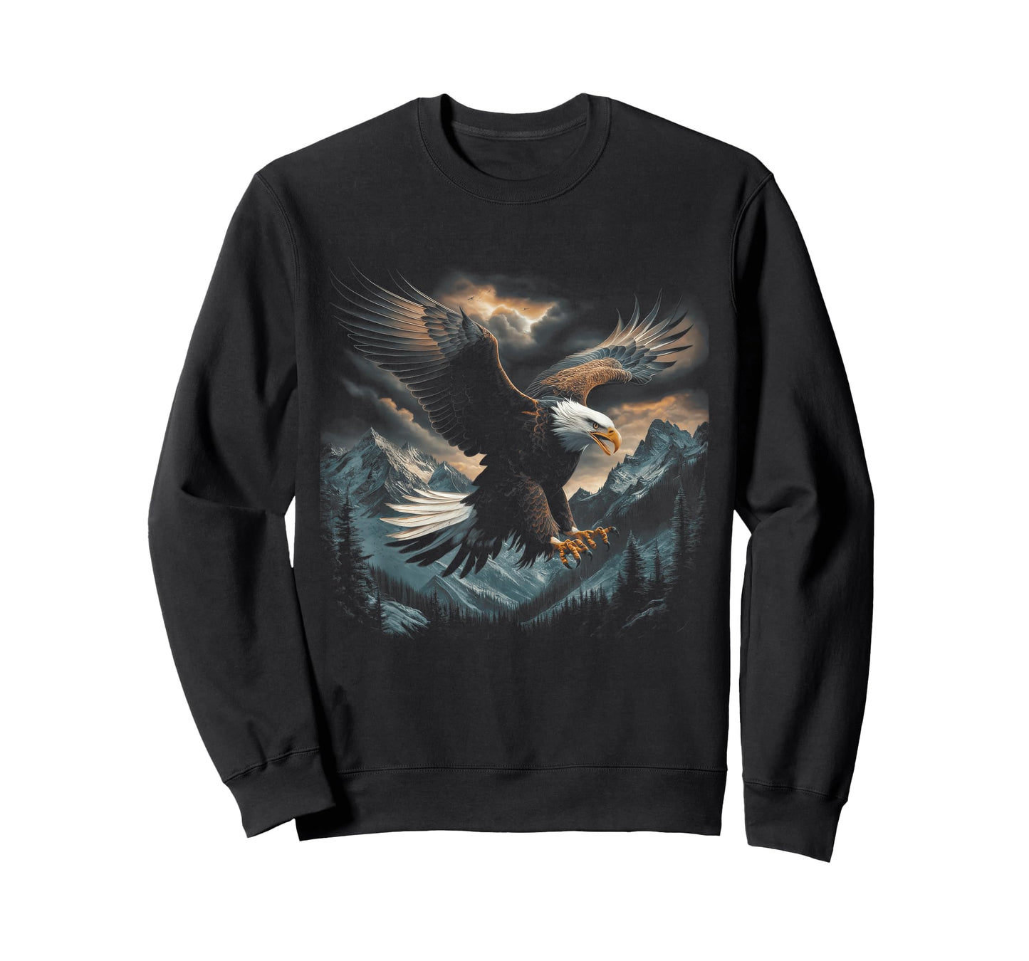 Bald Eagle Flying Across Mountains Forest American T-Shirt