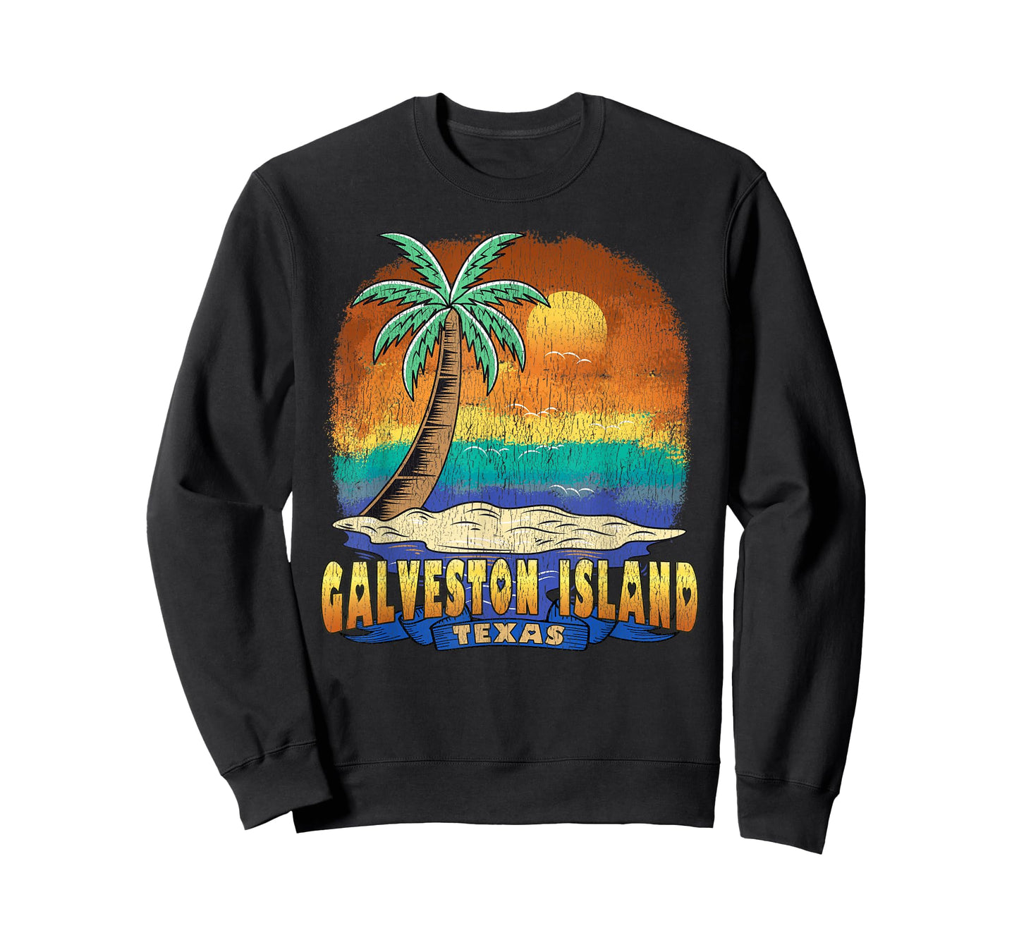 GALVESTON ISLAND TEXAS | Vintage Distressed Souvenir T-Shirt