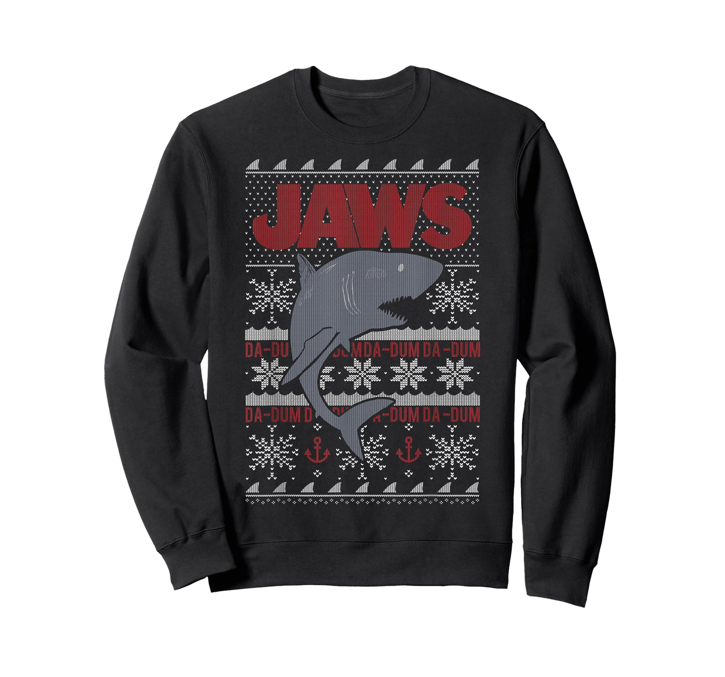 Jaws Dun Dun Shark Ugly Christmas Sweater Graphic T-Shirt T-Shirt