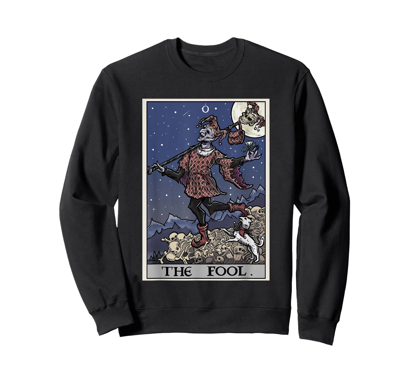 The Fool Tarot Card Halloween Jester Gothic Spooky Horror T-Shirt