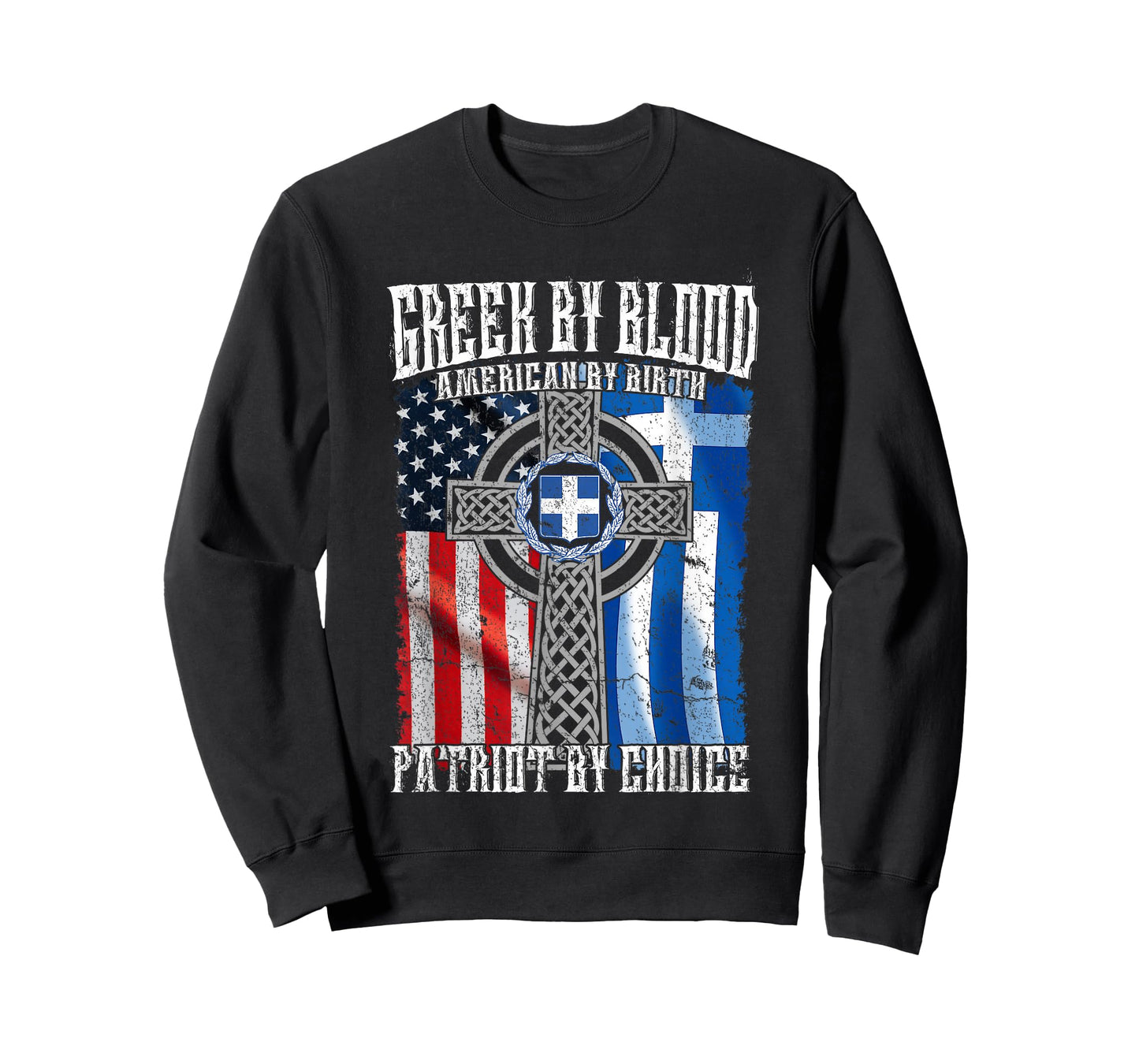 Greek by Blood American by Birth Patriot by Choice Flag T-Shirt