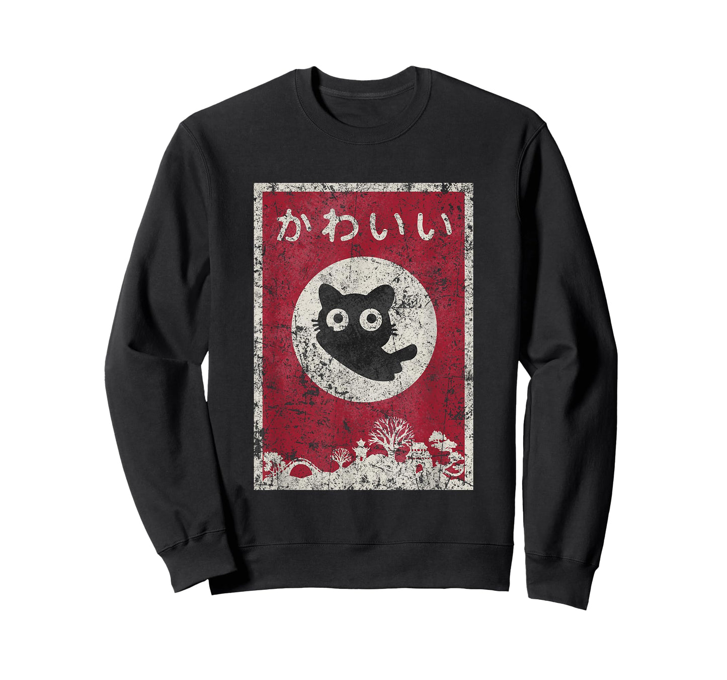 Kawaii cat Japanese Black Anime cat T-Shirt