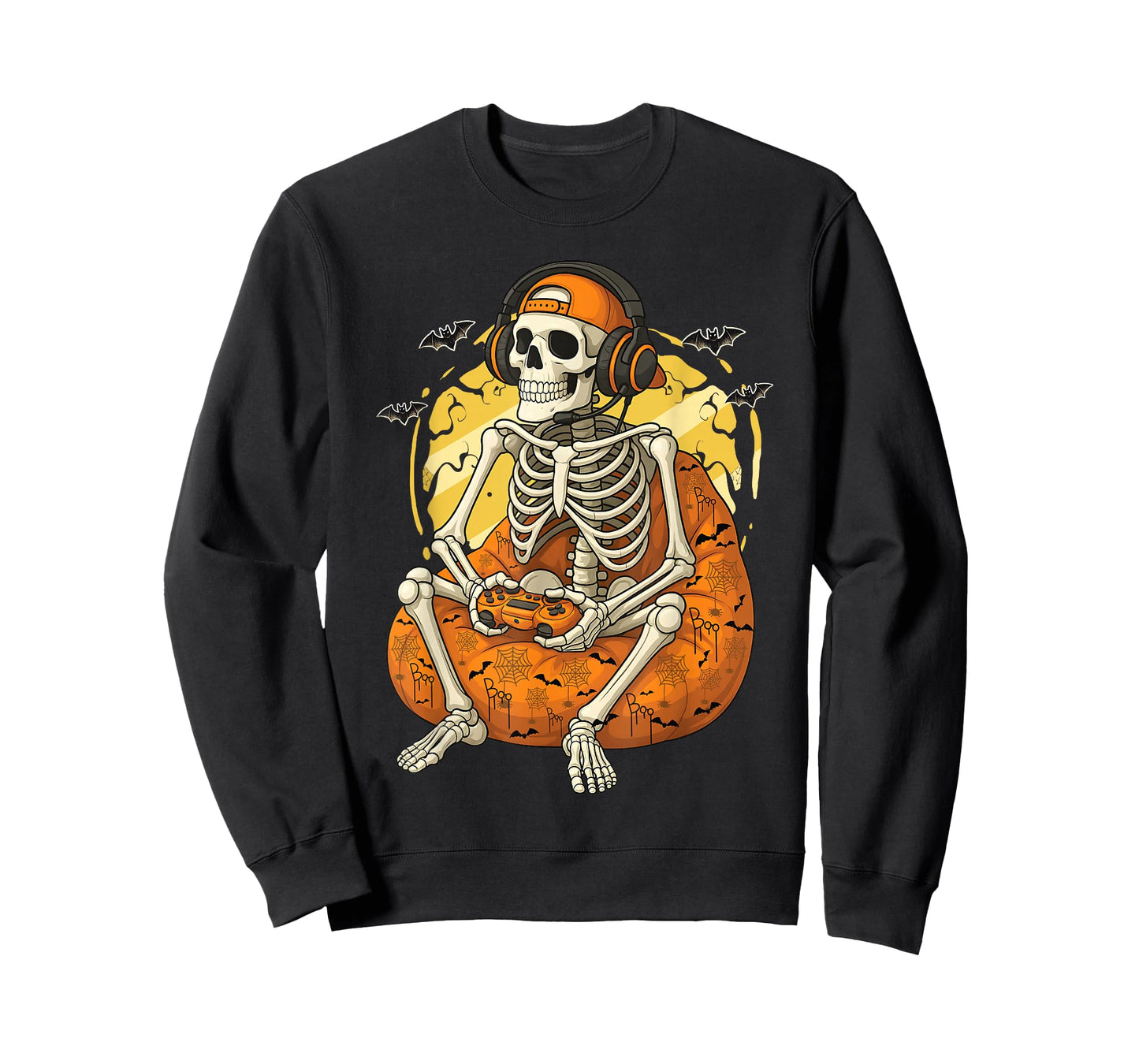 Skeleton Gamer Funny Video Gaming Halloween Boys Men Kids T-Shirt