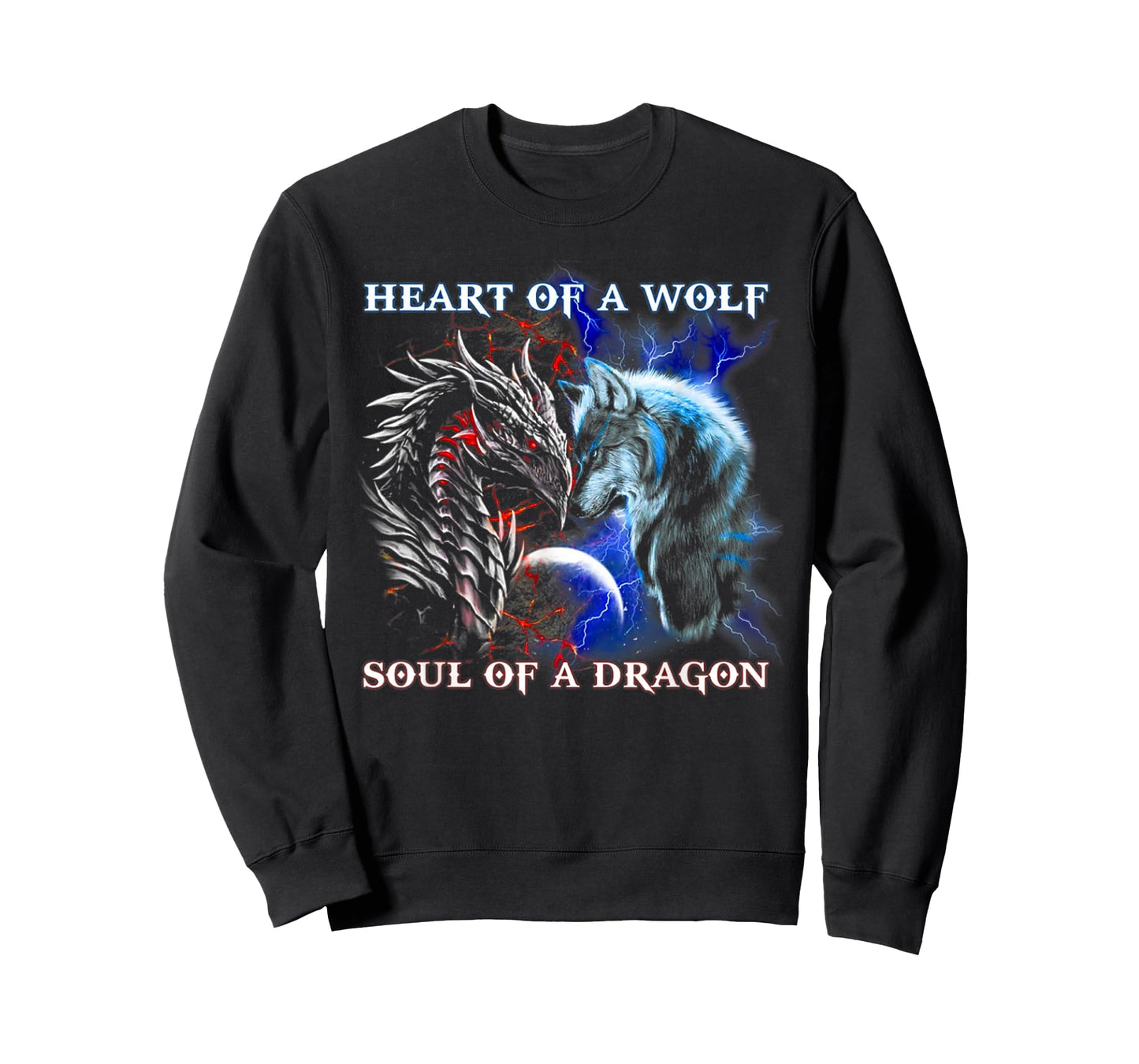 Heart of Wolf Soul of a Dragon - Cool Dragon - Wolf Warrior T-Shirt