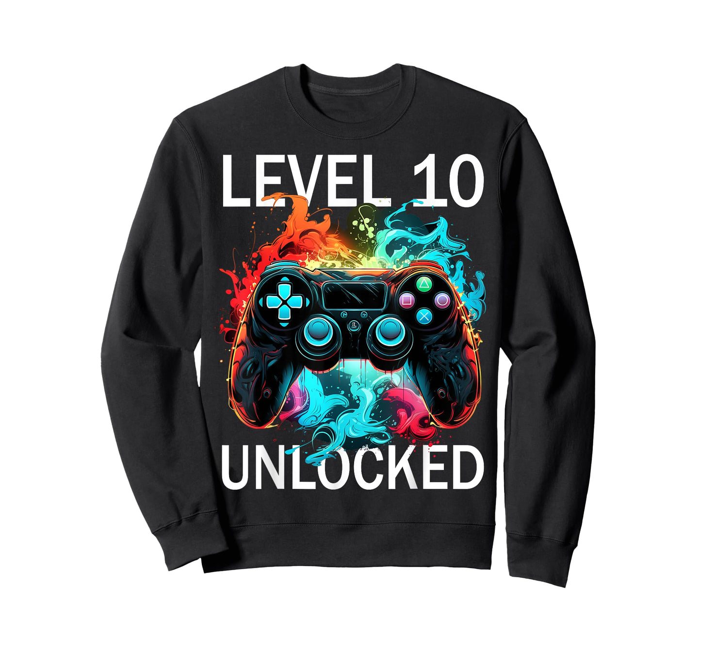Kids Level 10 Unlocked Video Gamer Retro 10th Birthday Game T-Shirt