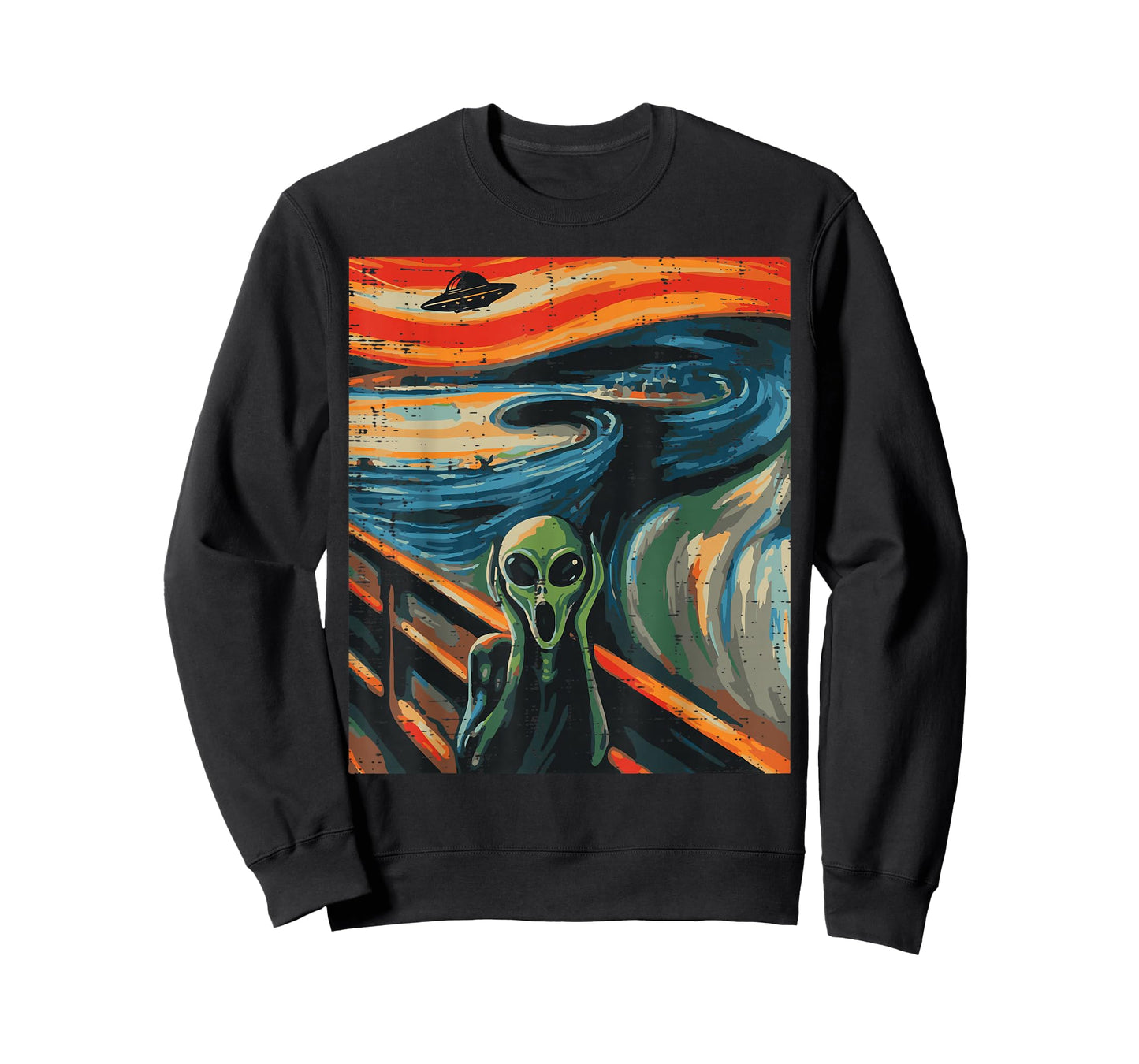 Alien Scream Painting Funny UFO Space Art Women Men Kids T-Shirt