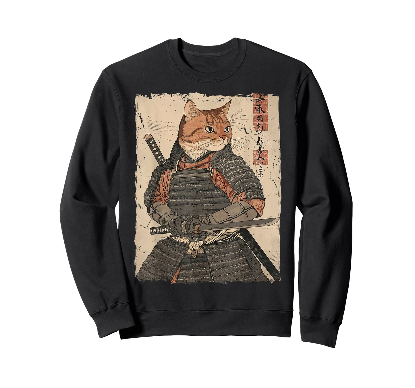 Samurai Cat Warrior Japanese Ukiyo-e Artwork Cat Samurai T-Shirt